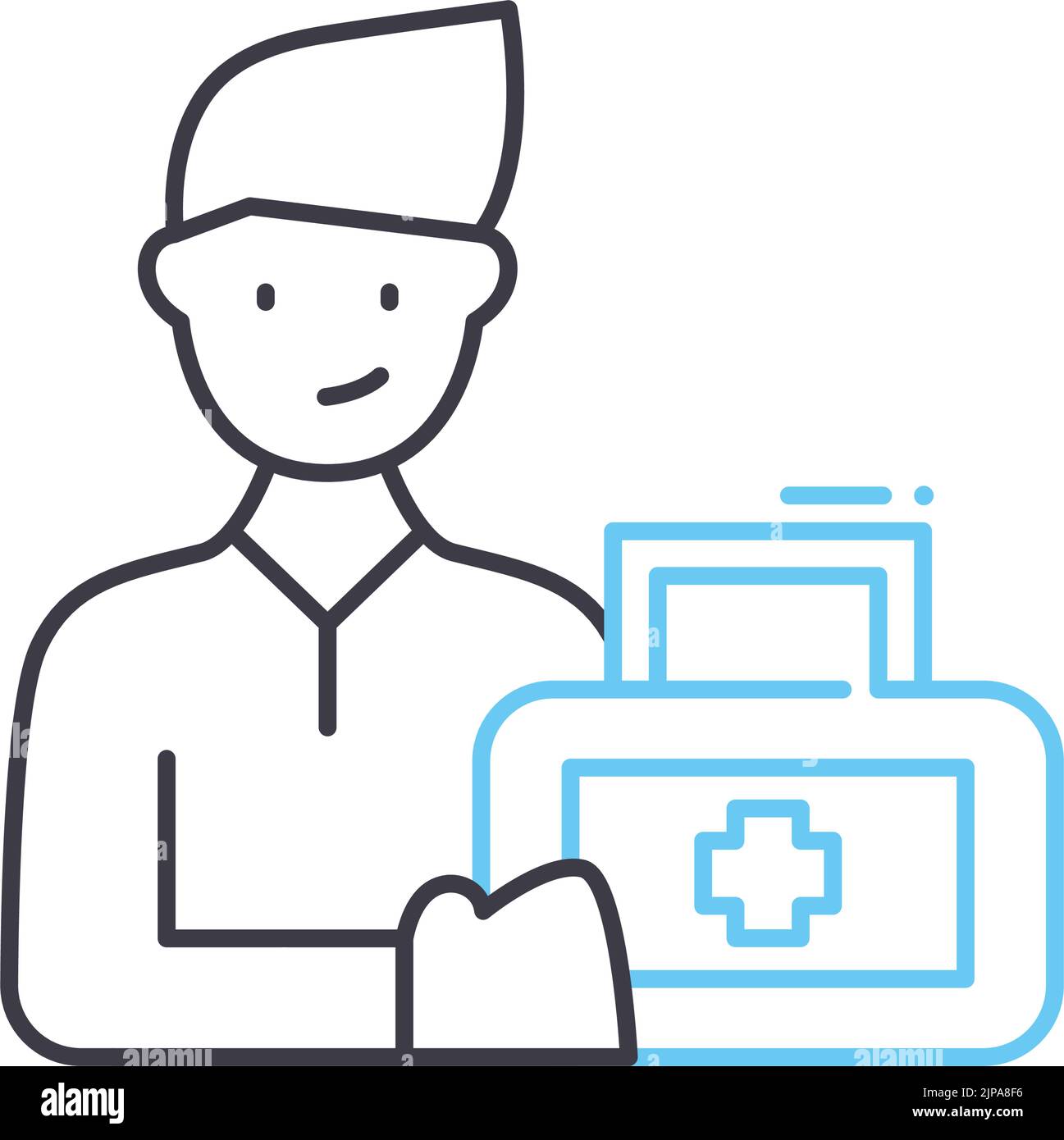 icona della linea paramedica, simbolo di contorno, illustrazione vettoriale, simbolo concettuale Illustrazione Vettoriale