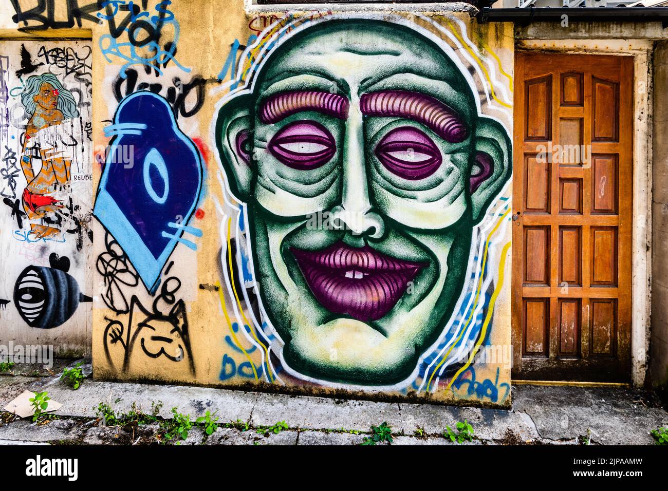 Un Graffiti sul muro in Trafalgar Lane Brighton Foto Stock