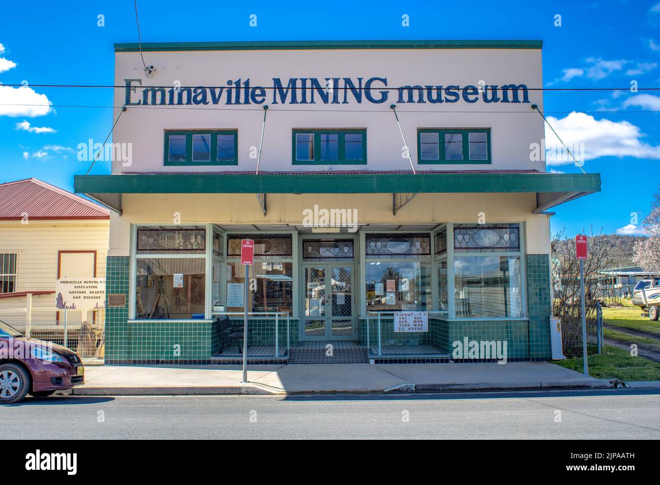 Vista frontale del Museo delle miniere di Emmaville Foto Stock