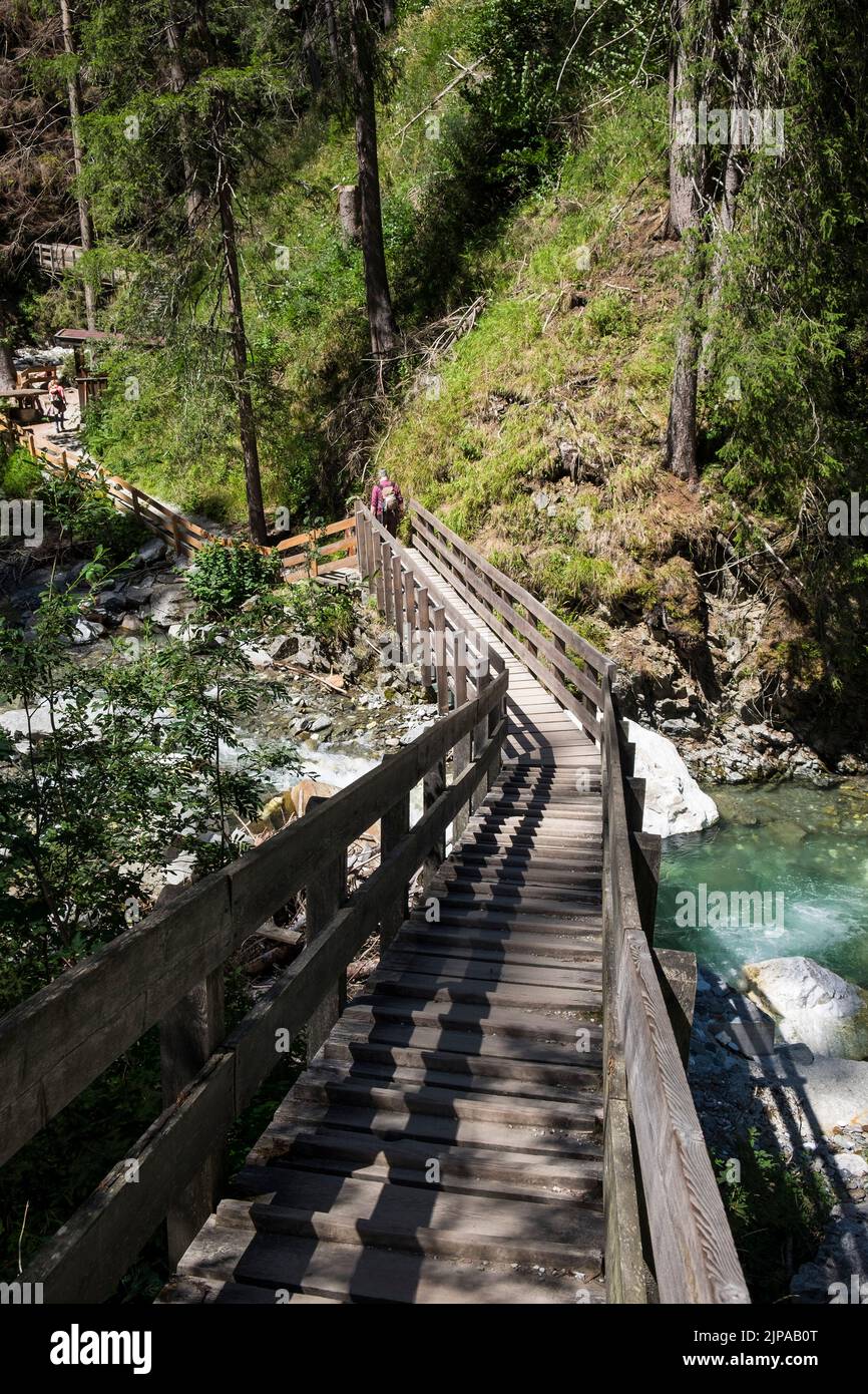 Italia, Trantino Alto Adige, Cascate Stanghe (Gilfenklamm) Foto Stock