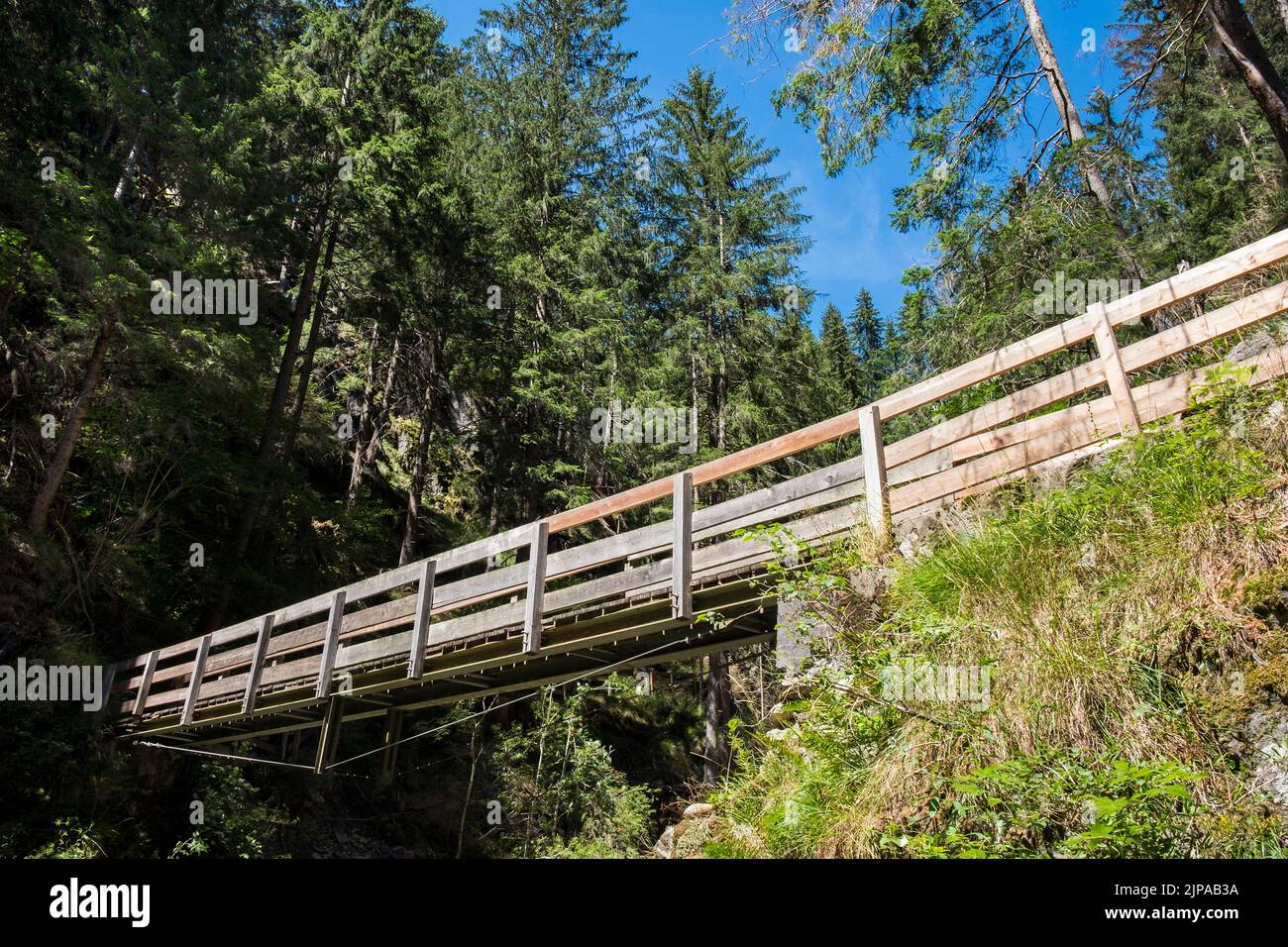 Italia, Trantino Alto Adige, Cascate Stanghe (Gilfenklamm) Foto Stock