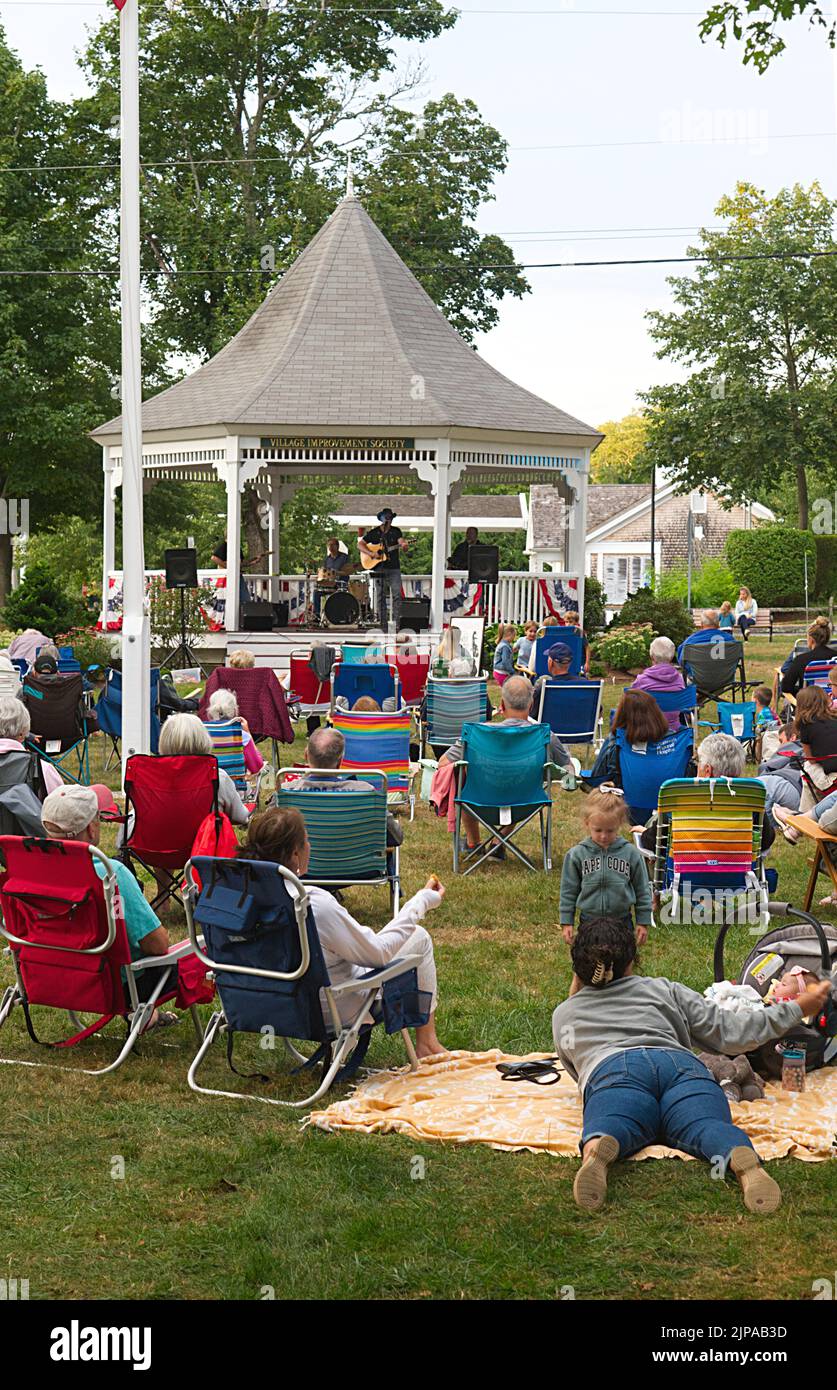 Concerto estivo della band a Dennis Village, Dennis, Massachusetts, a Cape Cod, USA Foto Stock