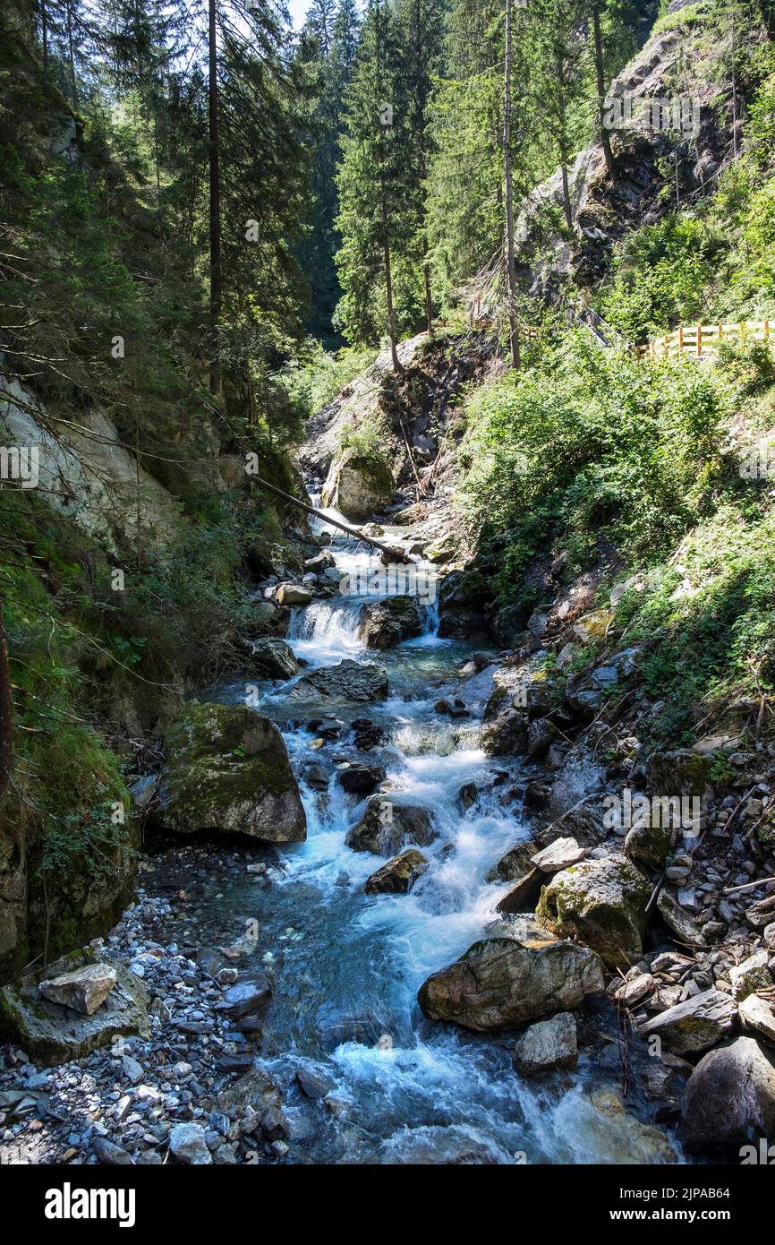 Italia, Trantino Alto Adige, Cascate Stanghe (Gilfenklamm) Foto Stock