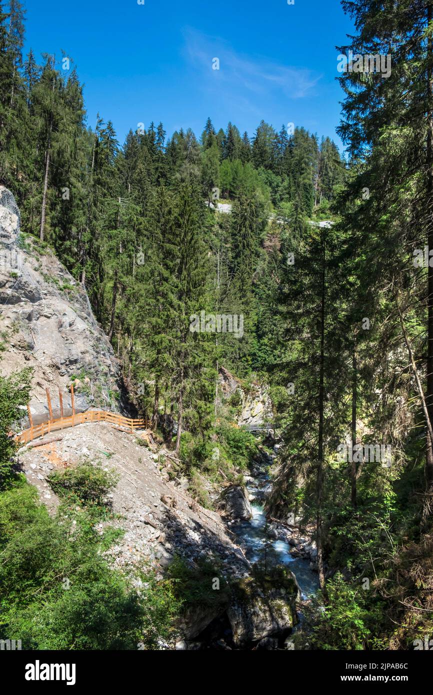 Italia, Trantino Alto Adige, Cascate Stanghe (Gilfenklamm) Foto Stock