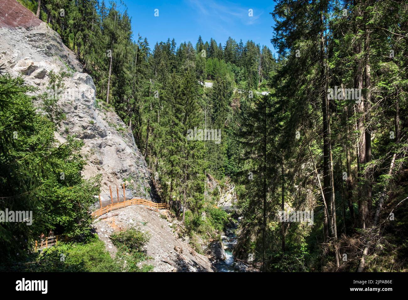 Italia, Trantino Alto Adige, Cascate Stanghe (Gilfenklamm) Foto Stock