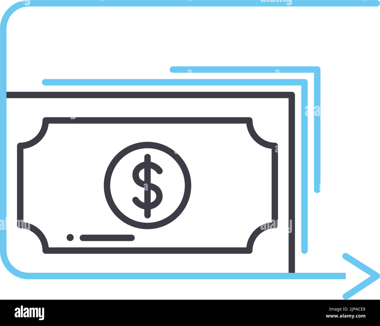 icona della linea di ritorno dell'investimento, simbolo del contorno, illustrazione vettoriale, simbolo del concetto Illustrazione Vettoriale