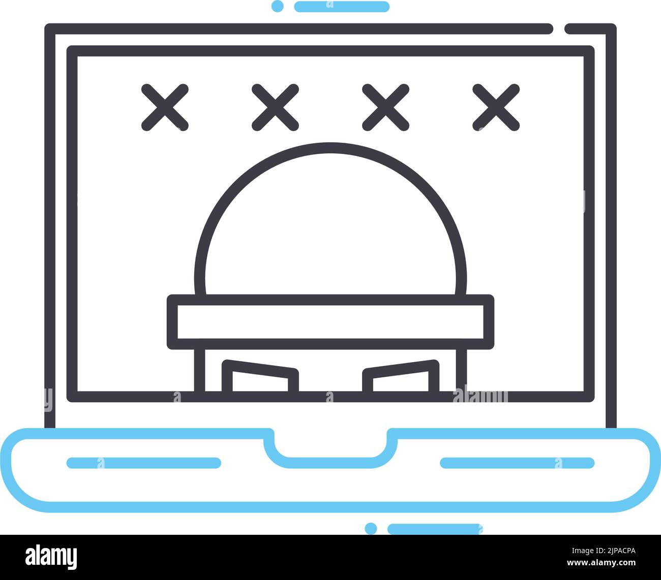 icona della lenza password, simbolo di contorno, illustrazione vettoriale, simbolo concettuale Illustrazione Vettoriale