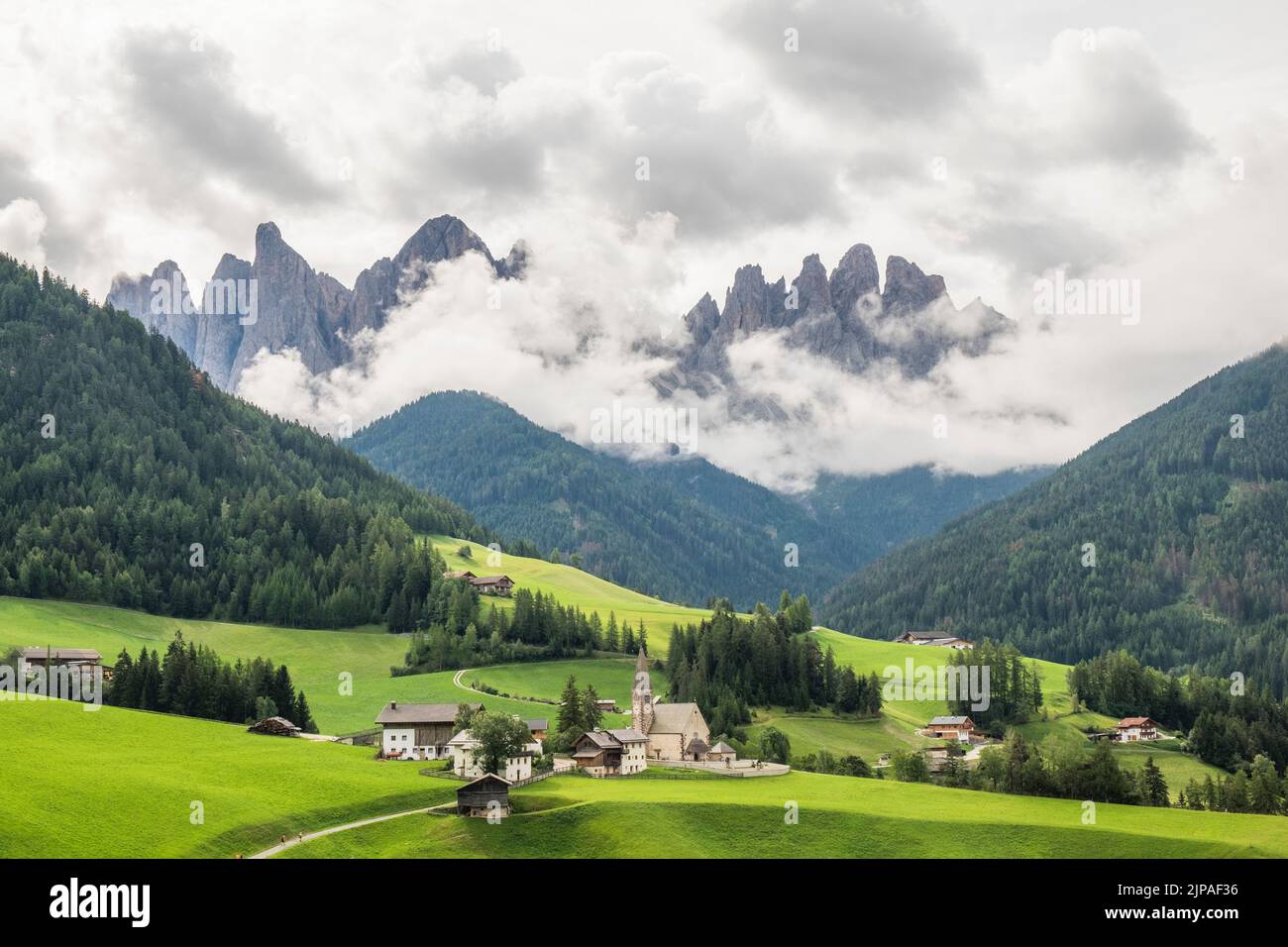 Italia, Trentino Alto Adige, Val di Funes, val di Funes Foto Stock