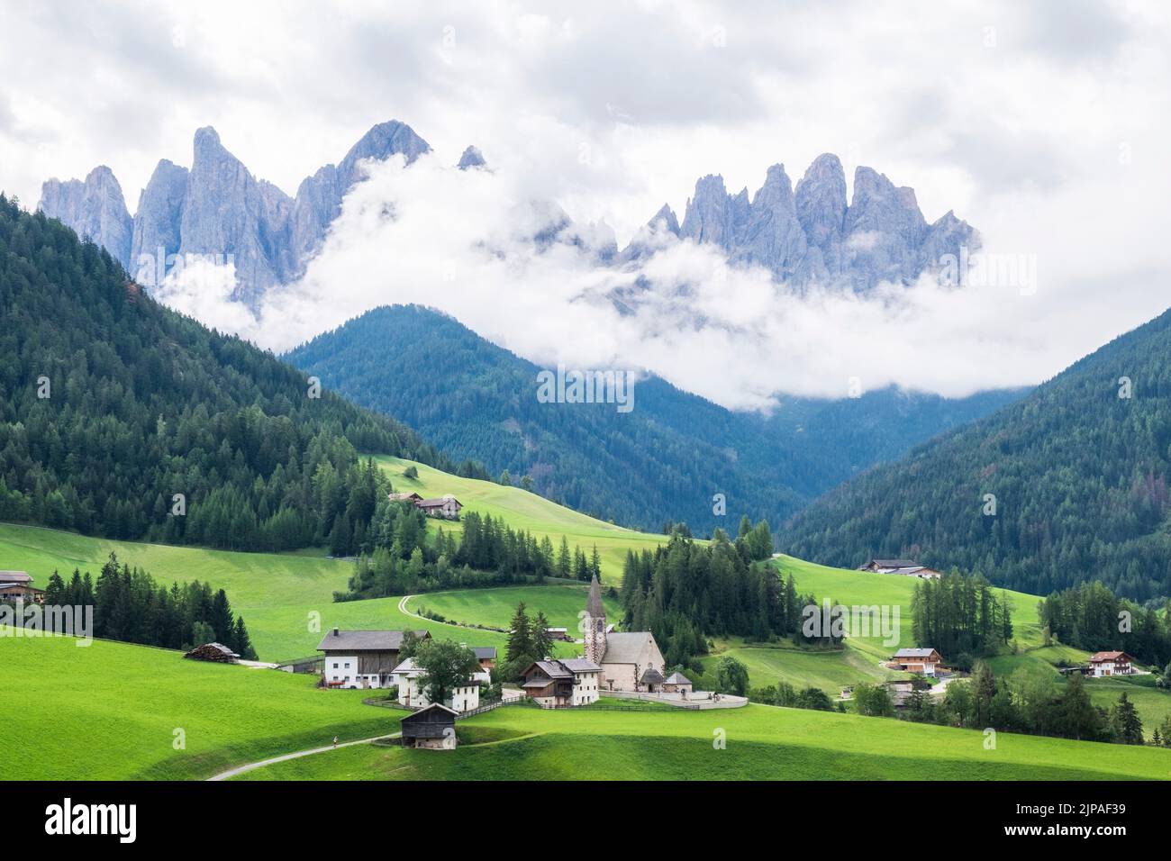 Italia, Trentino Alto Adige, Val di Funes, val di Funes Foto Stock