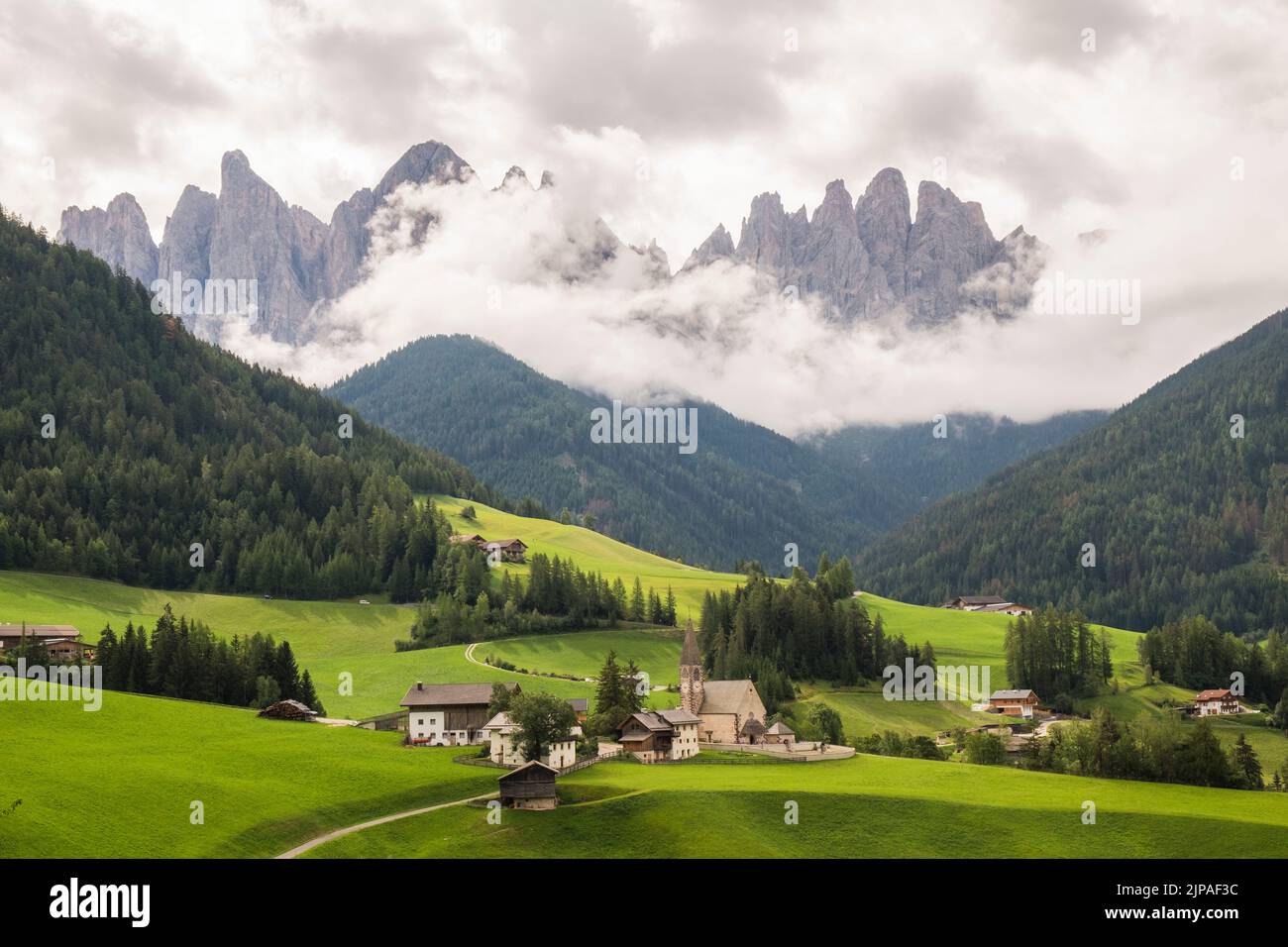 Italia, Trentino Alto Adige, Val di Funes, val di Funes Foto Stock