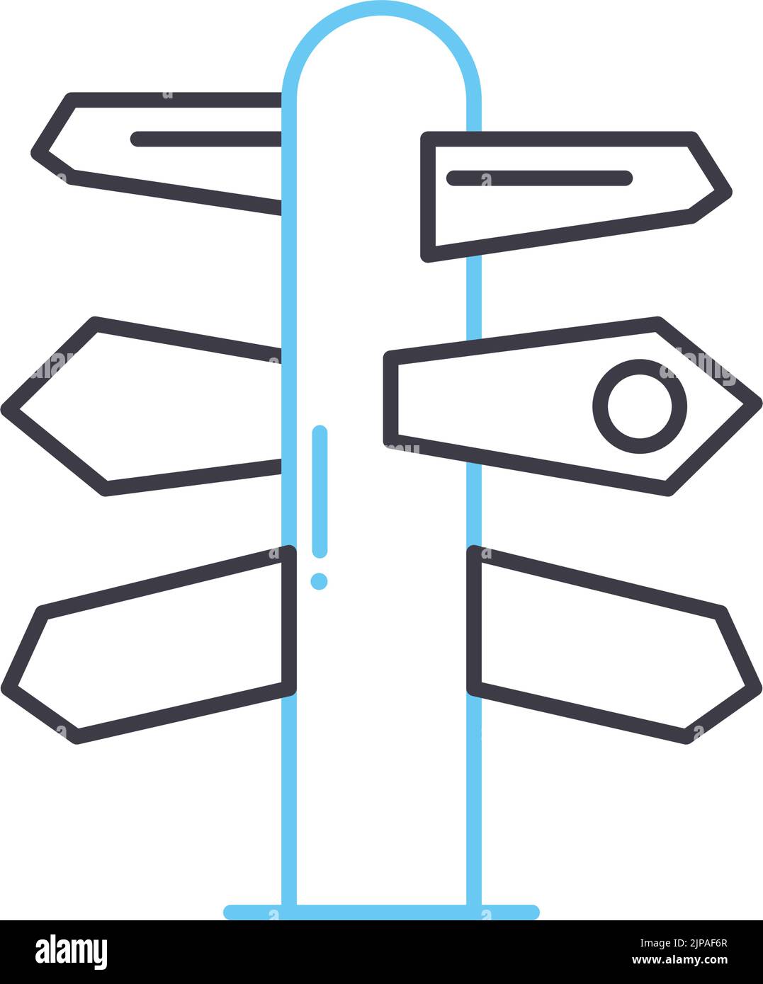 icona della linea del montante guida, simbolo di contorno, illustrazione vettoriale, segnale concettuale Illustrazione Vettoriale