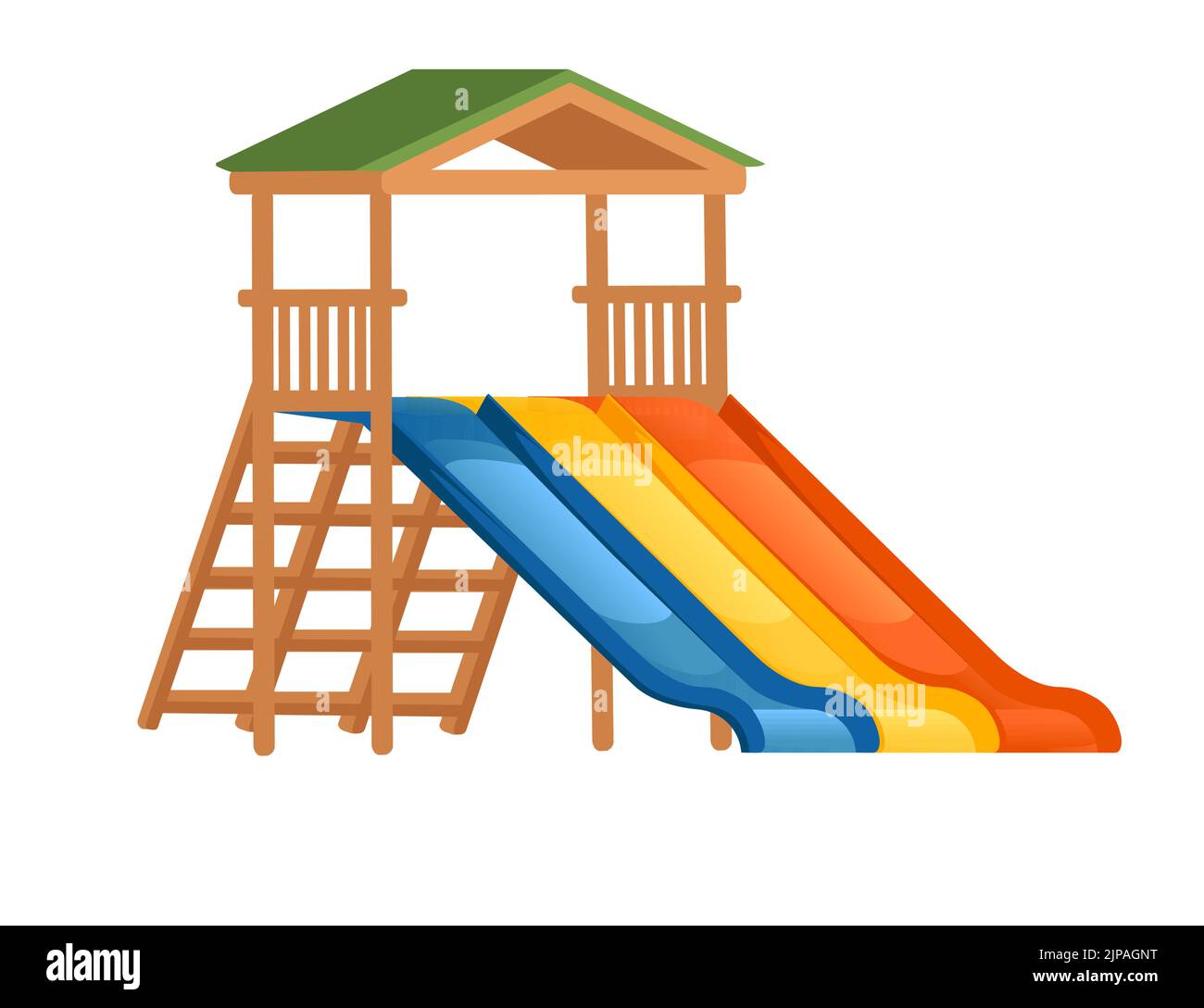 Icona vettore spazio giochi. Parco giochi per bambini, attrezzature per il divertimento e giochi estivi isolati su sfondo bianco Illustrazione Vettoriale