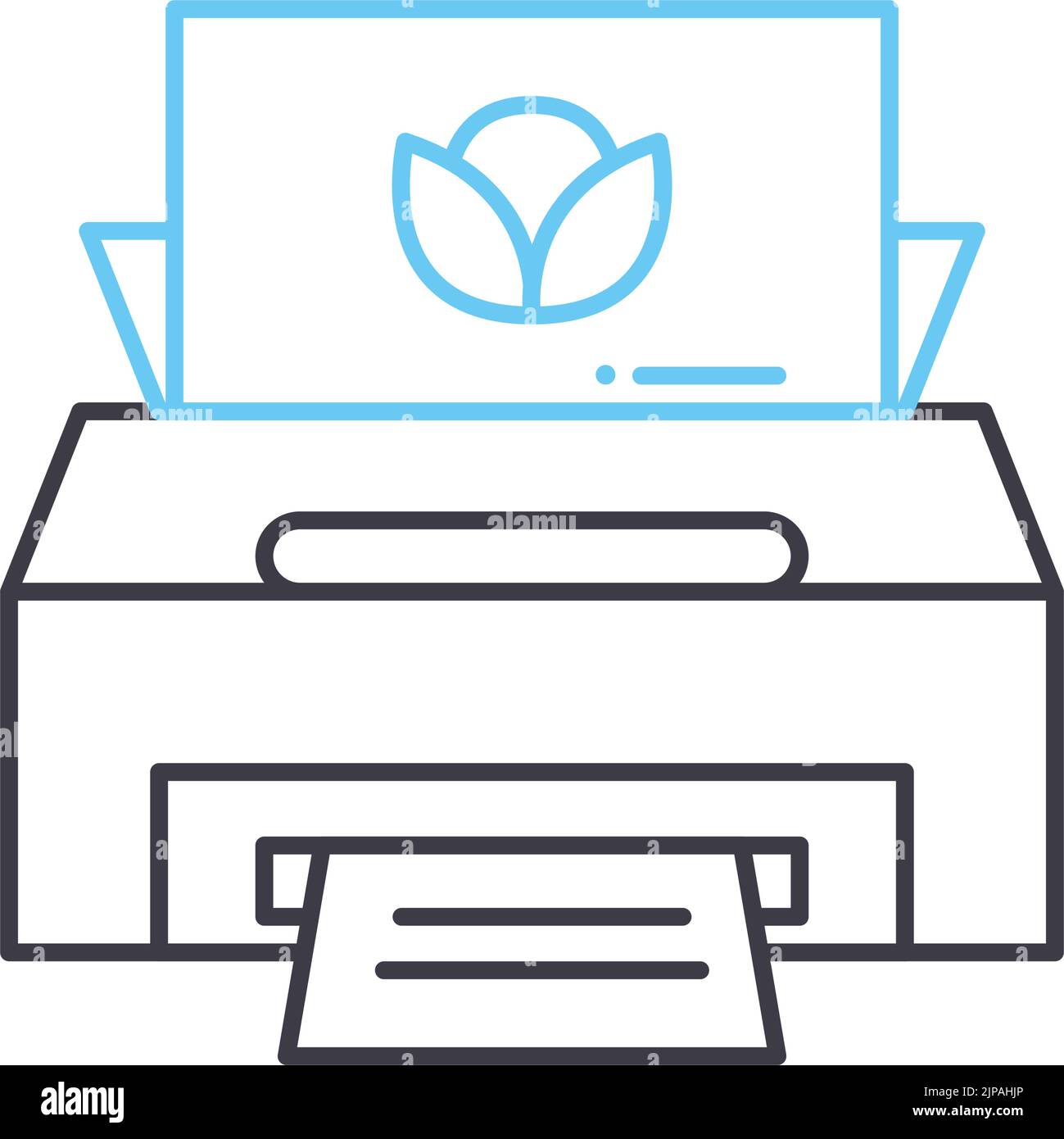 stampa l'icona della linea di disegno, il simbolo del contorno, l'illustrazione vettoriale, il cartello concettuale Illustrazione Vettoriale