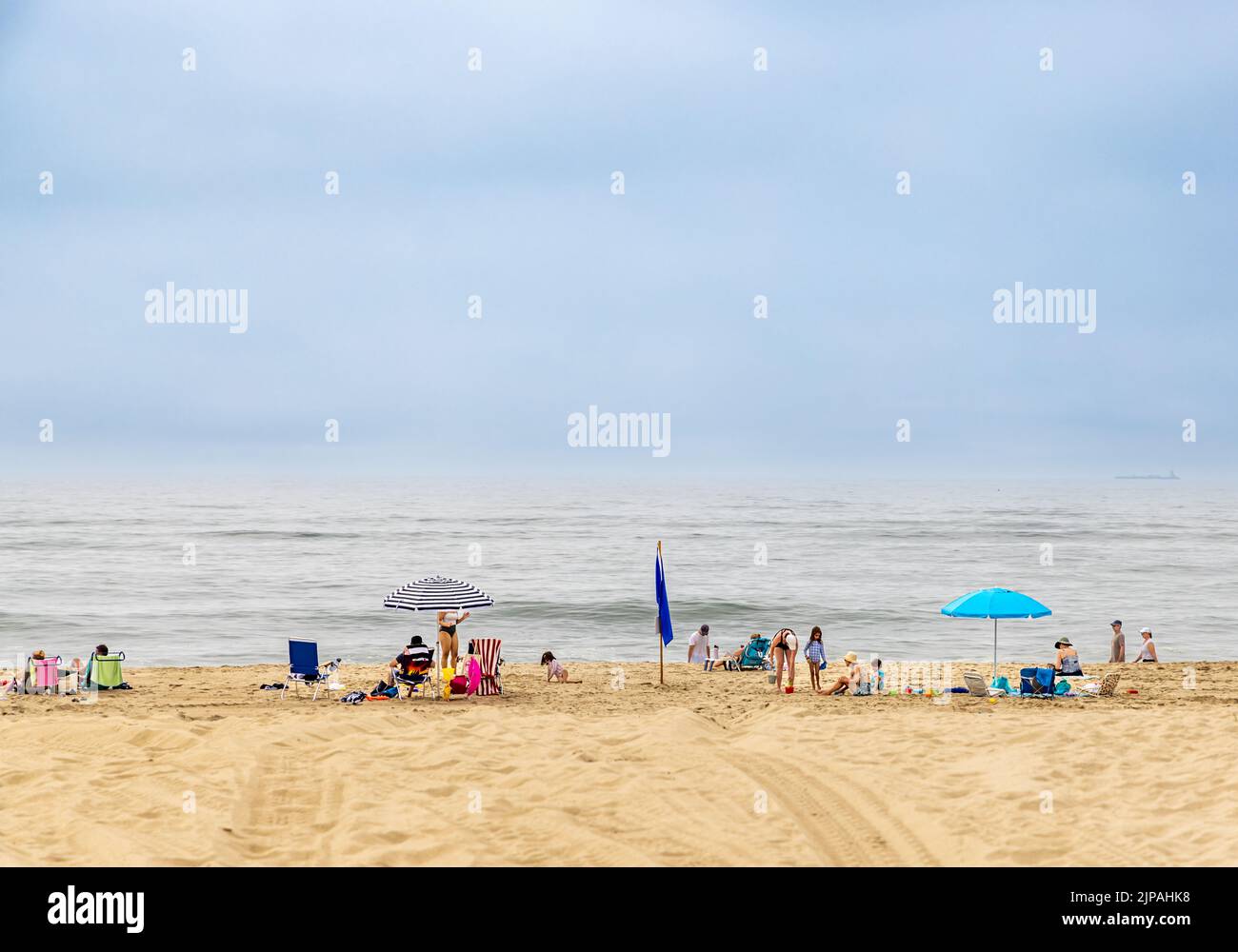 Beachgoers a Indian Wells Beach, Amagansett, NY Foto Stock