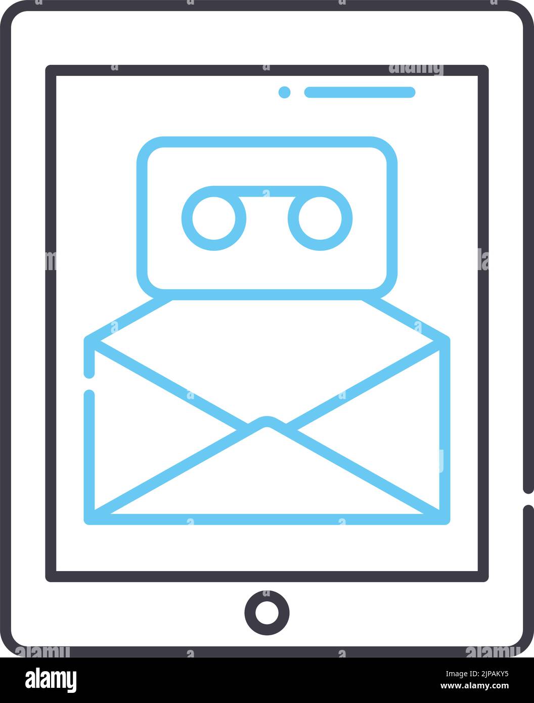 icona della linea di posta vocale, simbolo di contorno, illustrazione vettoriale, simbolo concettuale Illustrazione Vettoriale