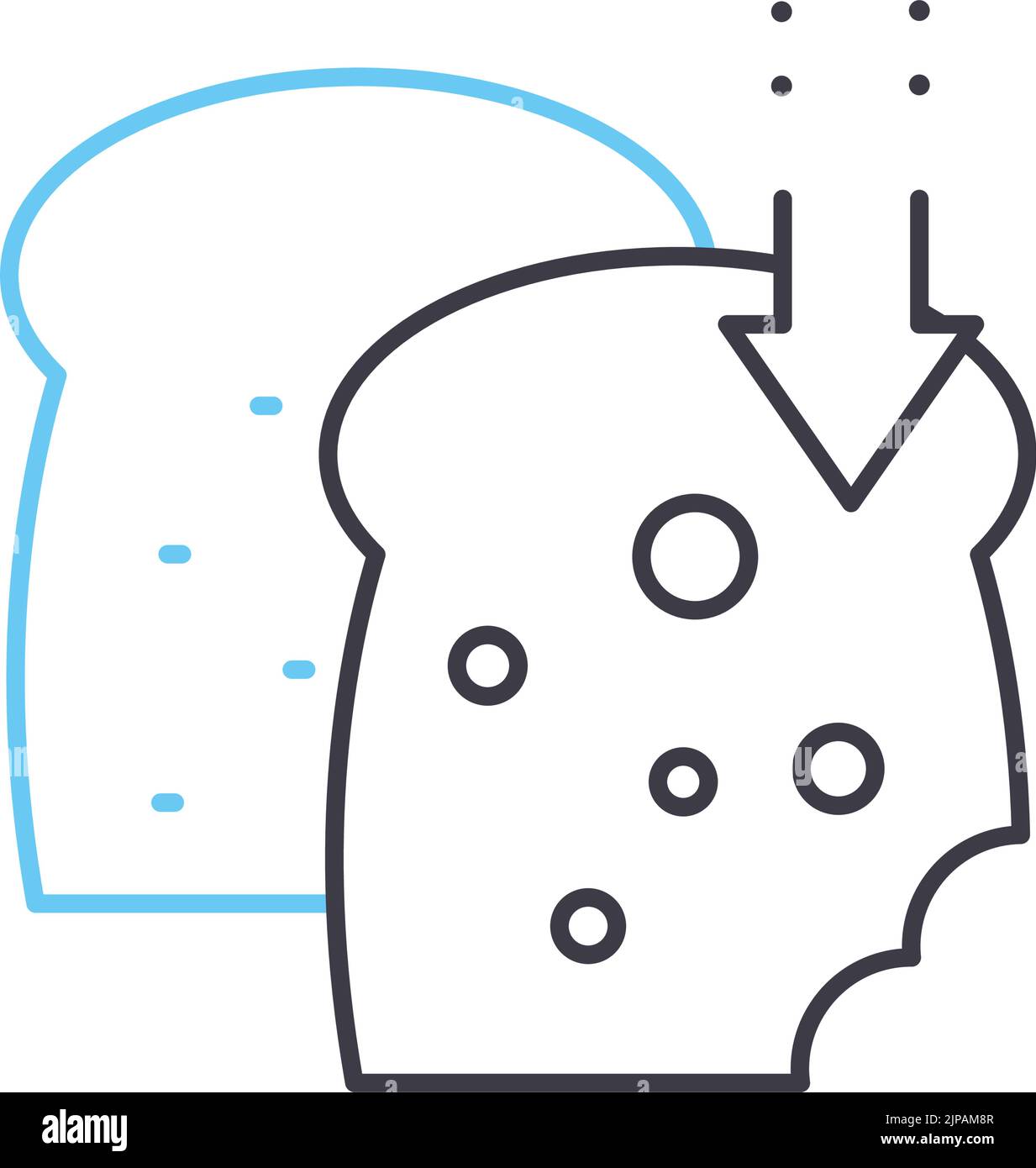 icona con linea carb bassa, simbolo di contorno, illustrazione vettoriale, simbolo concettuale Illustrazione Vettoriale