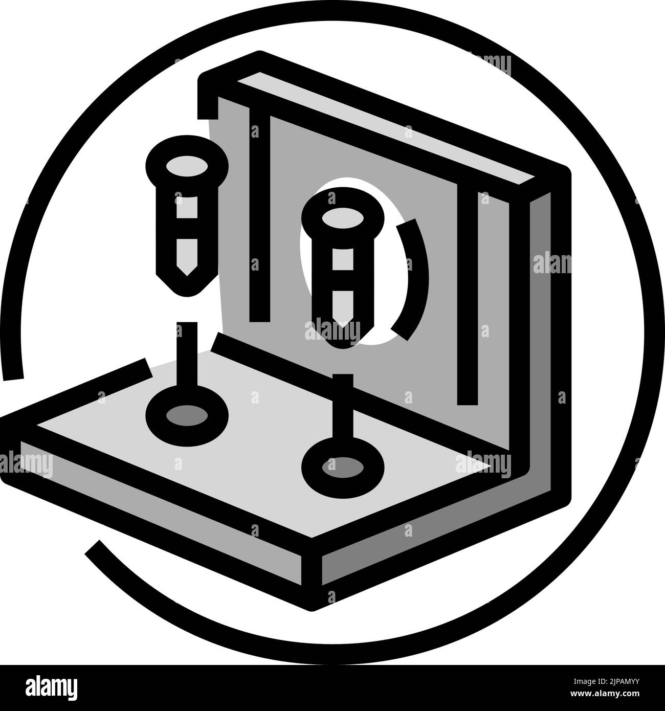inserire bullone assieme mobili colore icona figura vettoriale Illustrazione Vettoriale