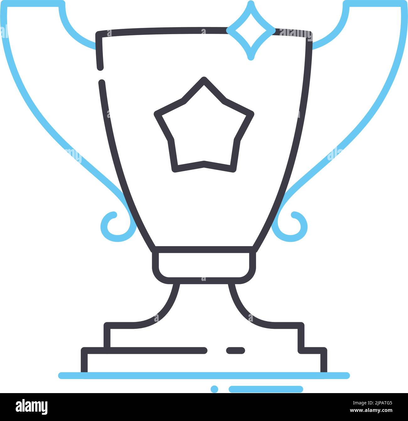 icona della linea di premi del trofeo, simbolo del contorno, illustrazione vettoriale, cartello concettuale Illustrazione Vettoriale