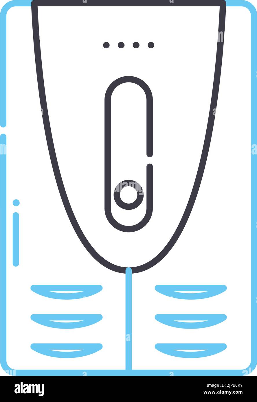 icona della linea di alimentazione ups, simbolo di contorno, illustrazione vettoriale, simbolo del concetto Illustrazione Vettoriale