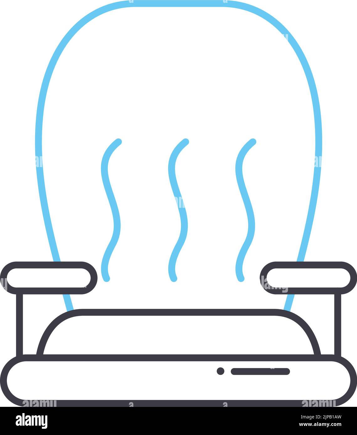 icona linea sedile caldo, simbolo di contorno, illustrazione vettoriale, segnale concettuale Illustrazione Vettoriale