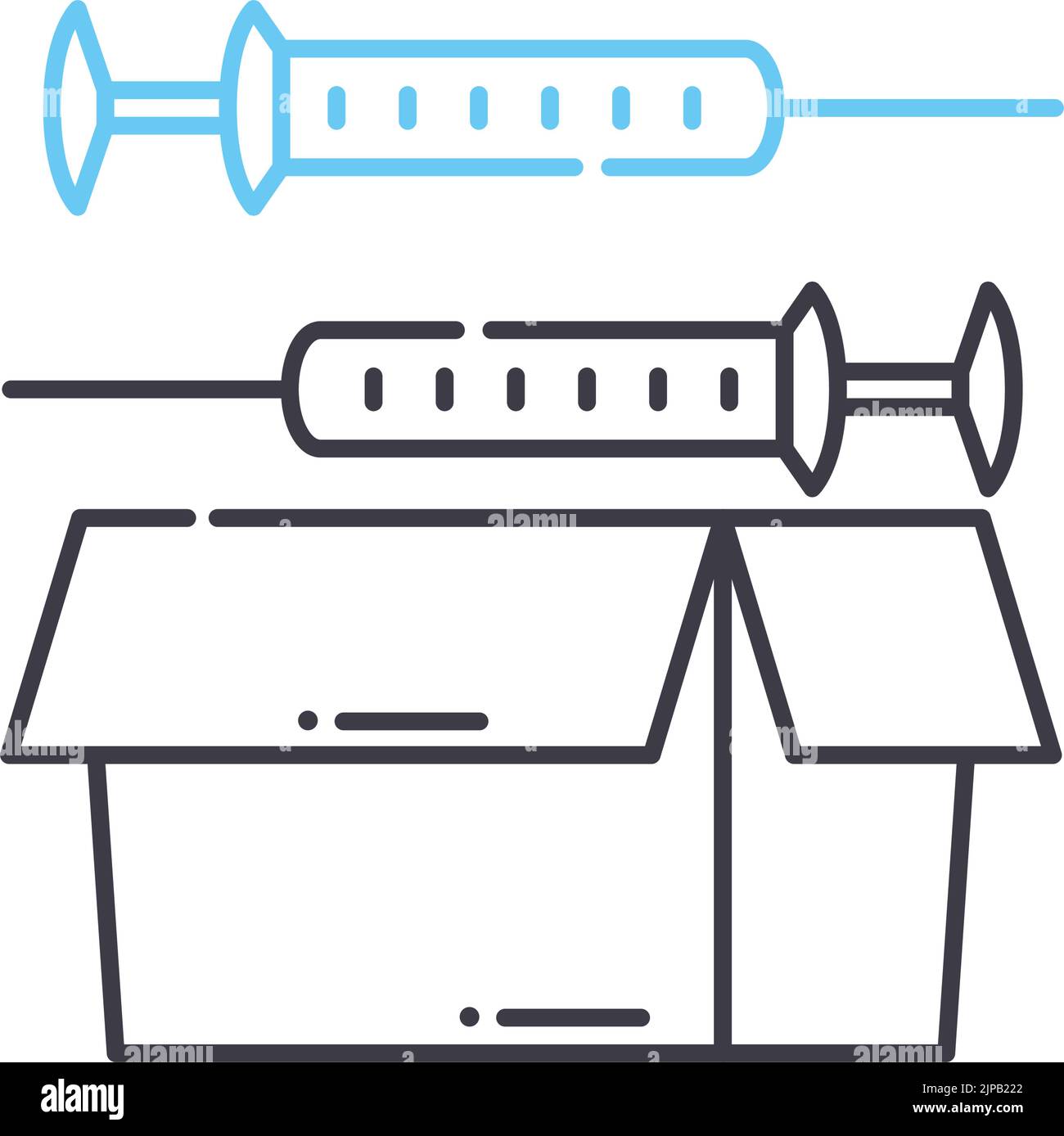 icona della linea del pacchetto di procedure, simbolo di contorno, illustrazione vettoriale, segnale concettuale Illustrazione Vettoriale