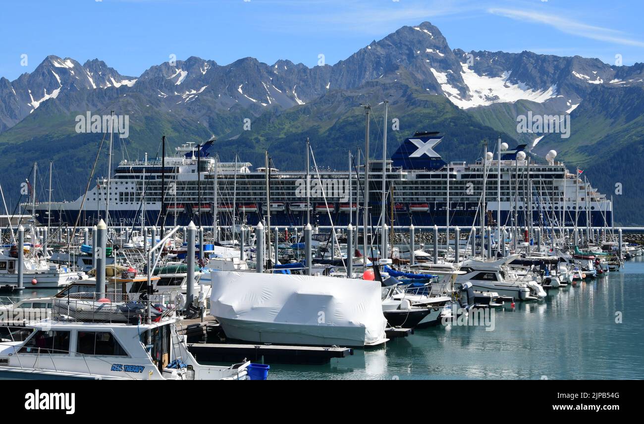 Seward, Alaska, Stati Uniti. 29th luglio, 2022. La nave da crociera Celebrity Millennium è mostrata nel porto di Seward, Alaska Venerdì 29 luglio 2022. (Credit Image: © Mark Hertzberg/ZUMA Press Wire) Foto Stock