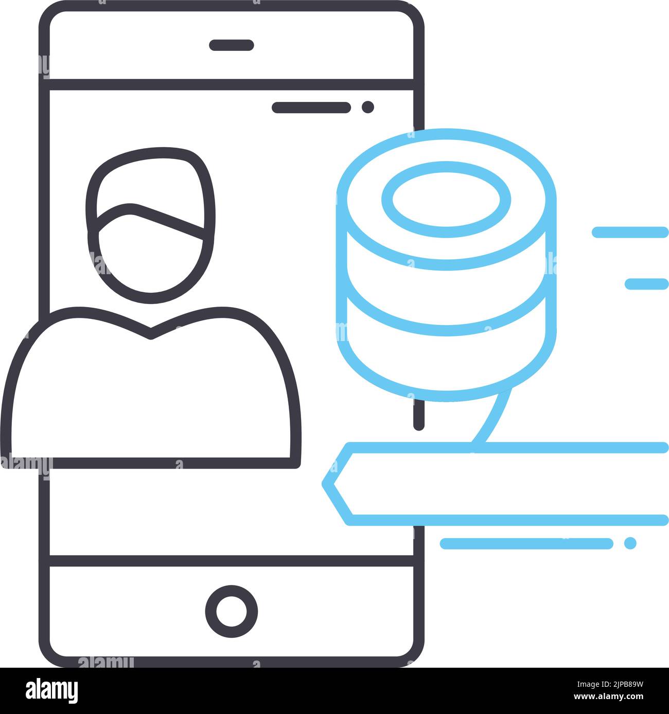 icona della linea di retribuzione, simbolo del contorno, illustrazione vettoriale, simbolo del concetto Illustrazione Vettoriale