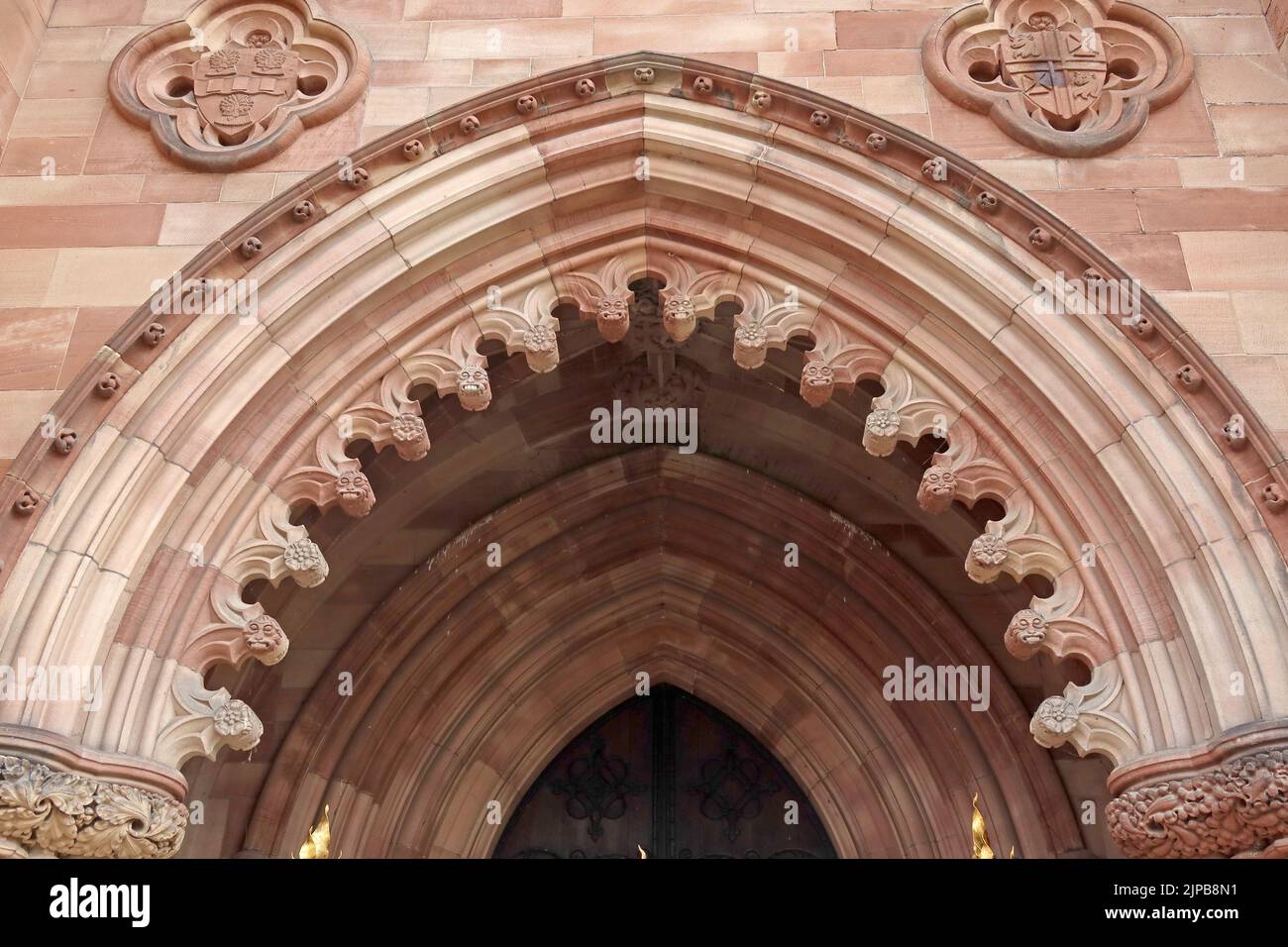 Hereford Cathedral details, Hereford City Centre, Herefordshire, England, UK, HR1 2NG Foto Stock