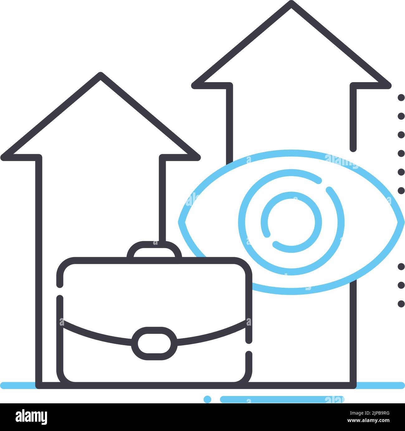 icona della linea di investimento a lungo termine, simbolo di contorno, illustrazione vettoriale, segnale concettuale Illustrazione Vettoriale