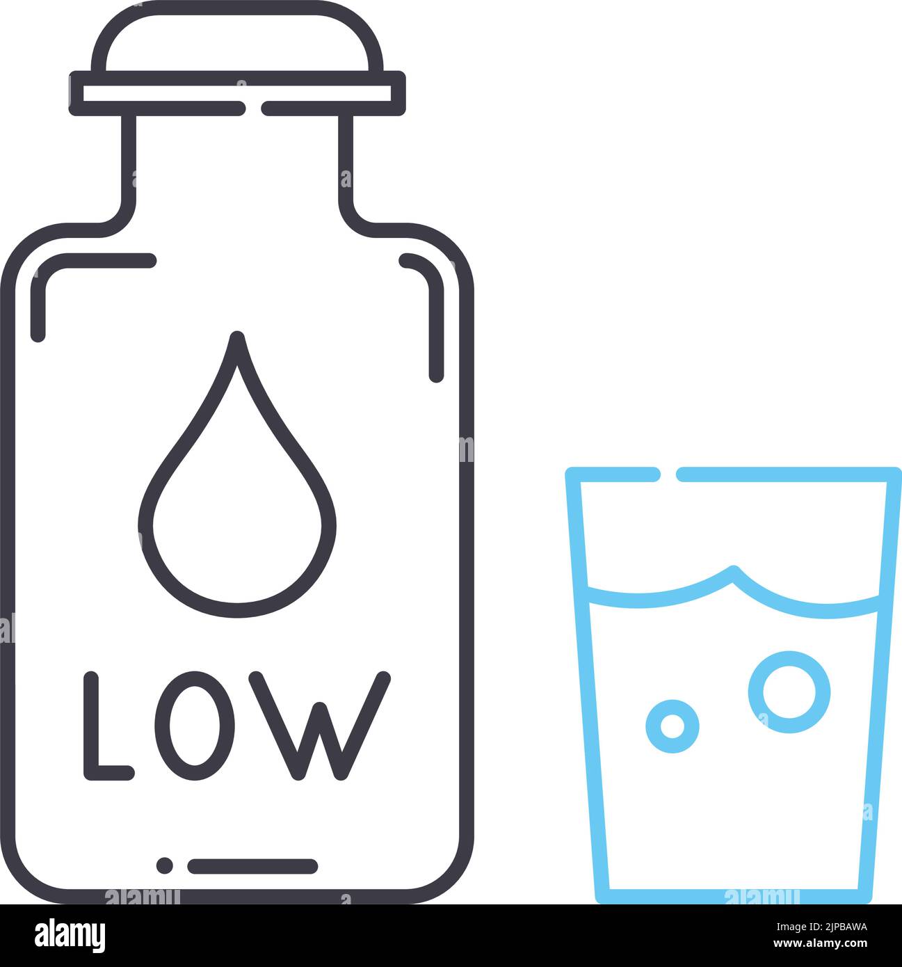 icona della linea a basso contenuto di grasso, simbolo di contorno, illustrazione vettoriale, simbolo concettuale Illustrazione Vettoriale