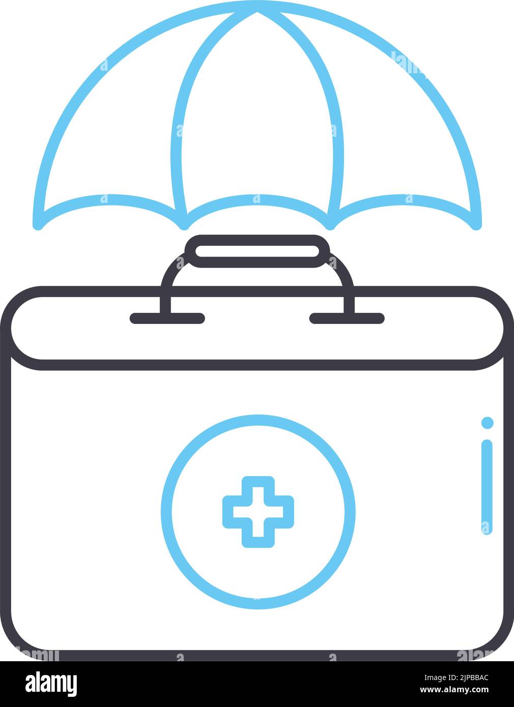 icona della linea di assistenza medica, simbolo di contorno, illustrazione vettoriale, simbolo concettuale Illustrazione Vettoriale