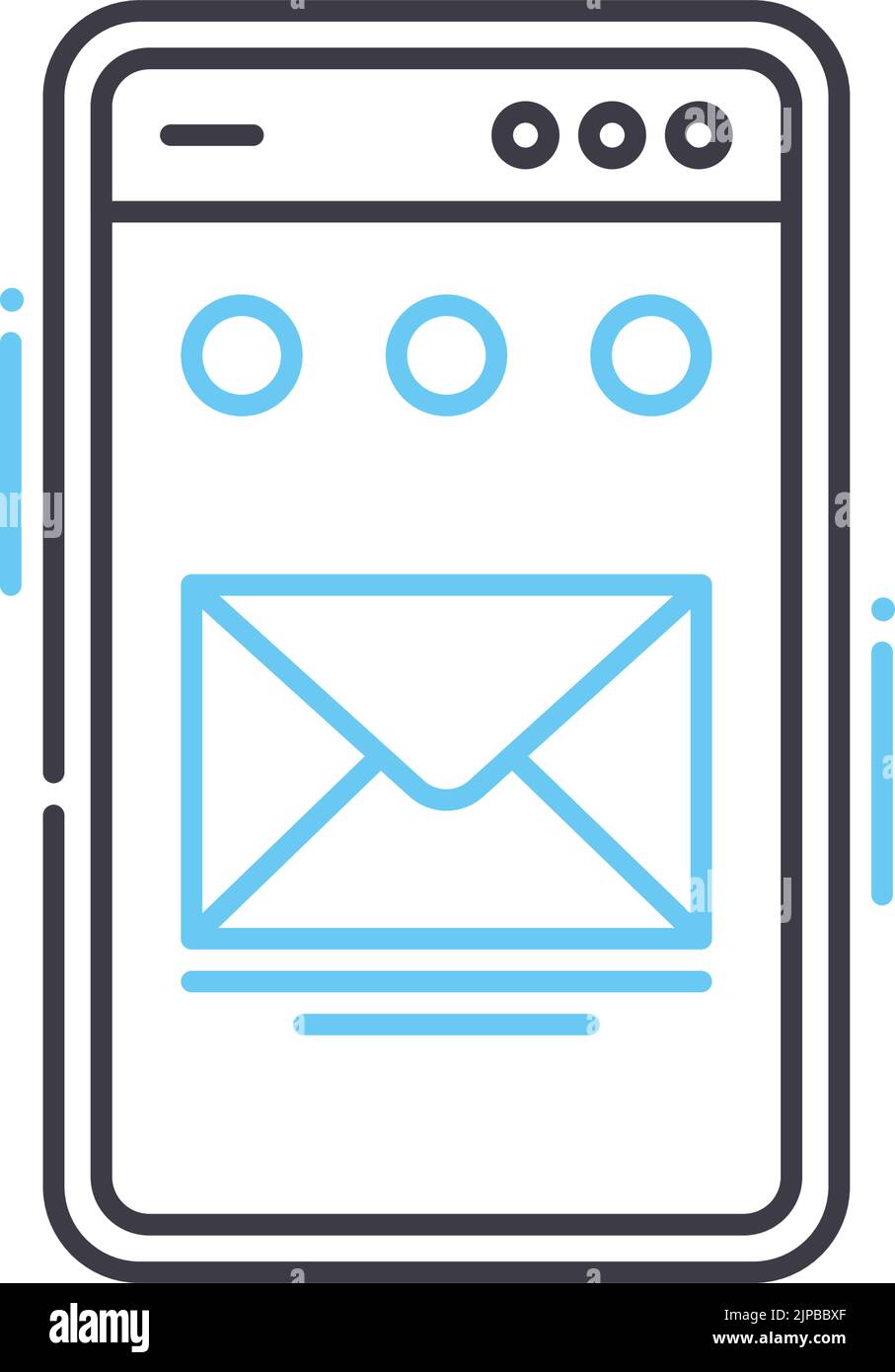 icona della linea dello smartphone, simbolo di contorno, illustrazione vettoriale, simbolo concettuale Illustrazione Vettoriale