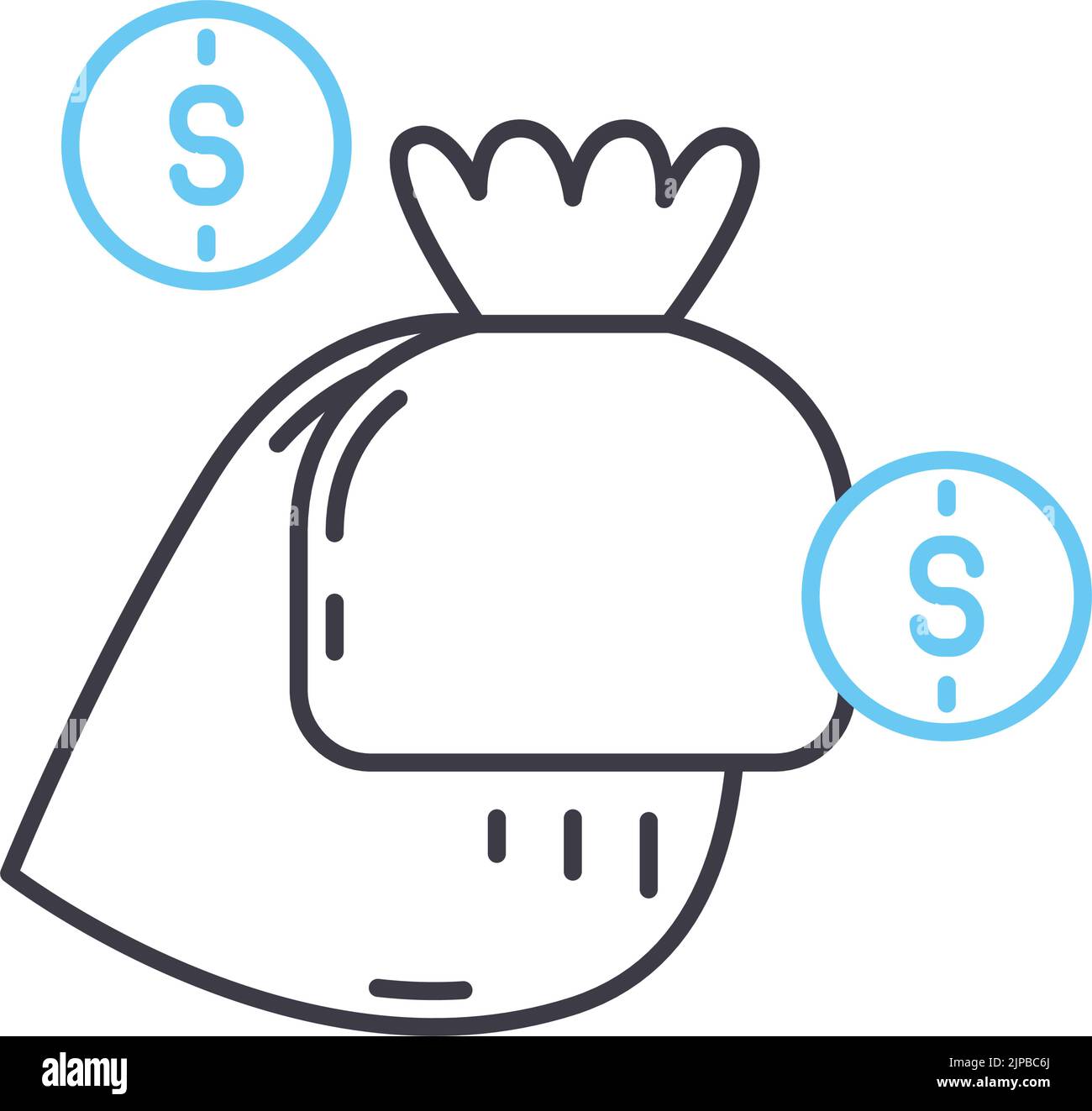 icona a linea lucrativa, simbolo di contorno, illustrazione vettoriale, simbolo concettuale Illustrazione Vettoriale