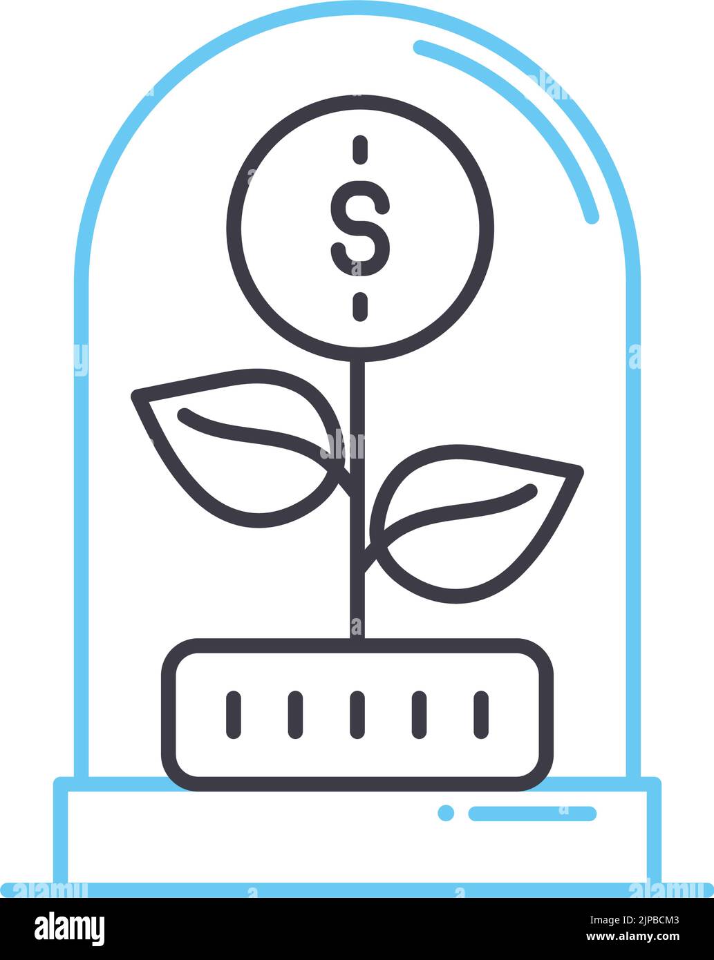 icona della linea di risparmio a termine, simbolo di contorno, illustrazione vettoriale, simbolo concettuale Illustrazione Vettoriale