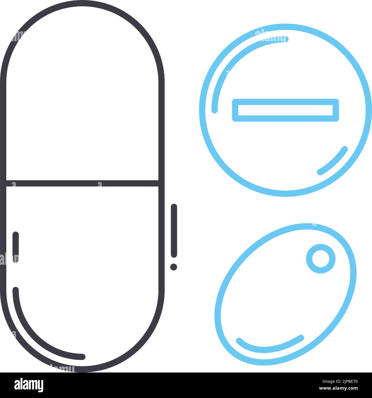 icona della linea del farmaco medico, simbolo di contorno, illustrazione vettoriale, simbolo del concetto Illustrazione Vettoriale