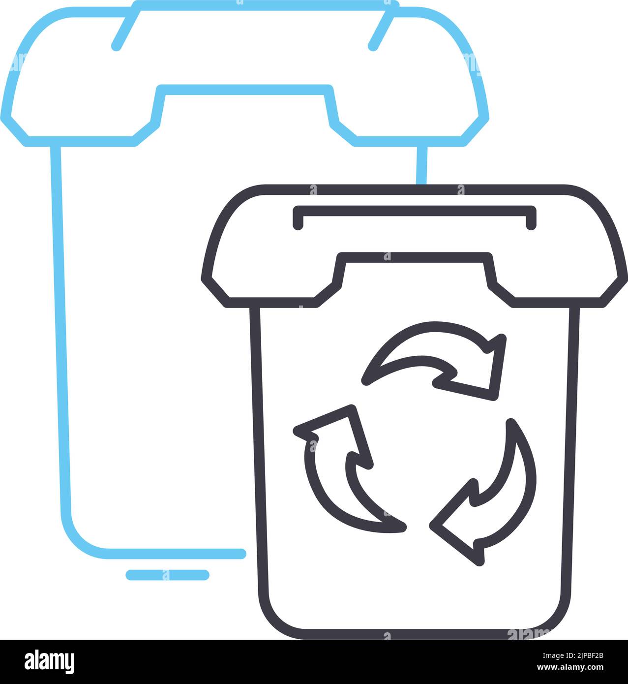 icona della linea di smistamento rifiuti, simbolo di contorno, illustrazione vettoriale, segnale concettuale Illustrazione Vettoriale