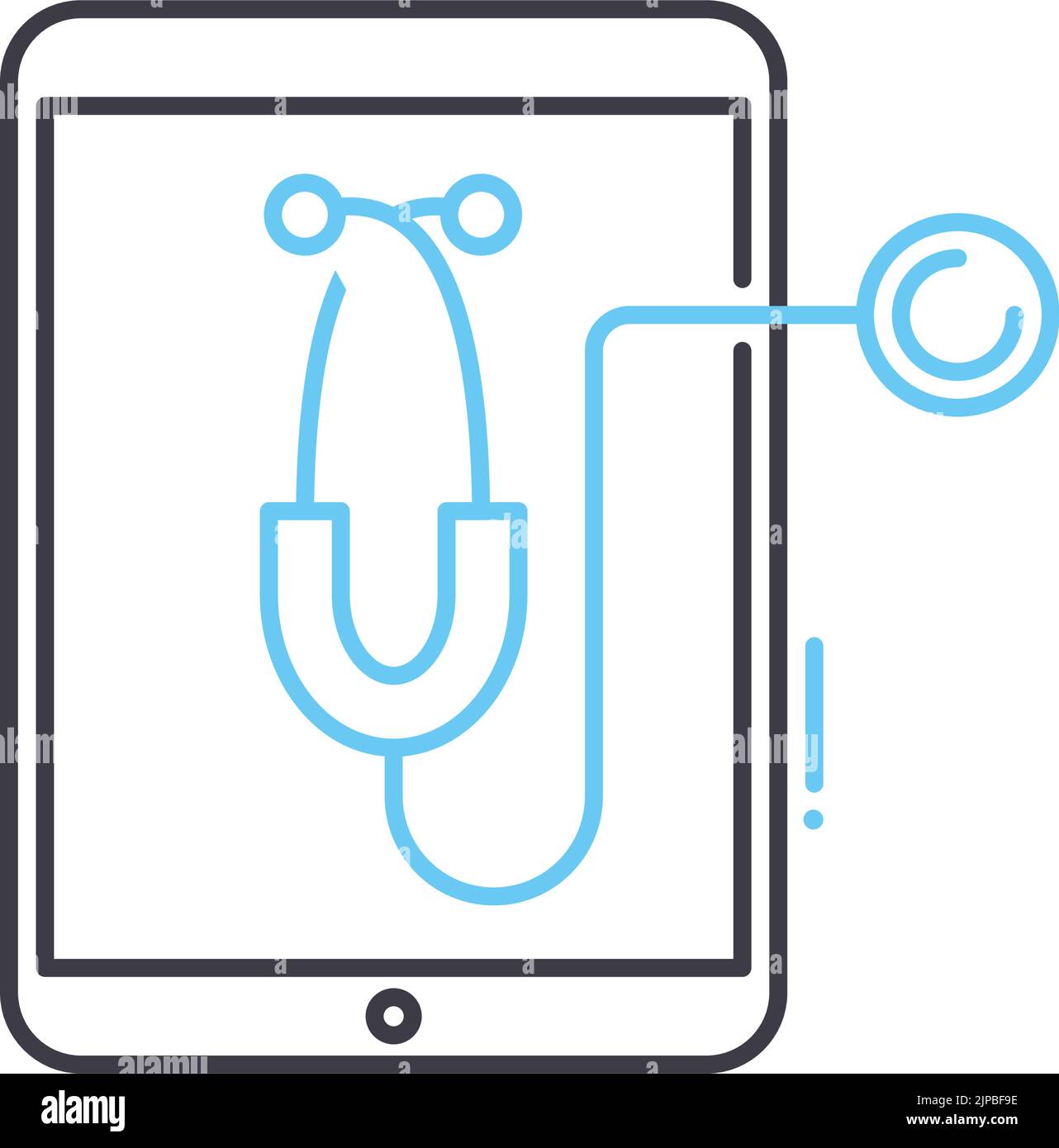 icona della linea sanitaria mobile, simbolo di contorno, illustrazione vettoriale, segnale concettuale Illustrazione Vettoriale