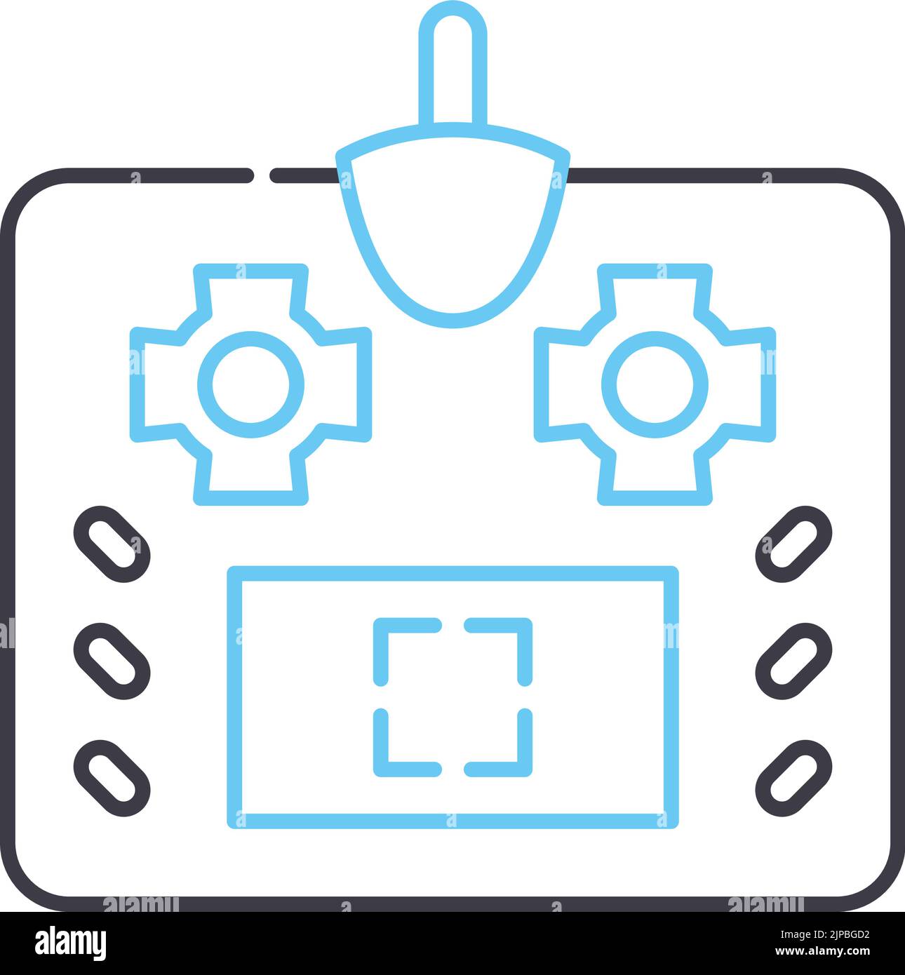icona della linea del telecomando, simbolo di contorno, illustrazione vettoriale, segnale concettuale Illustrazione Vettoriale