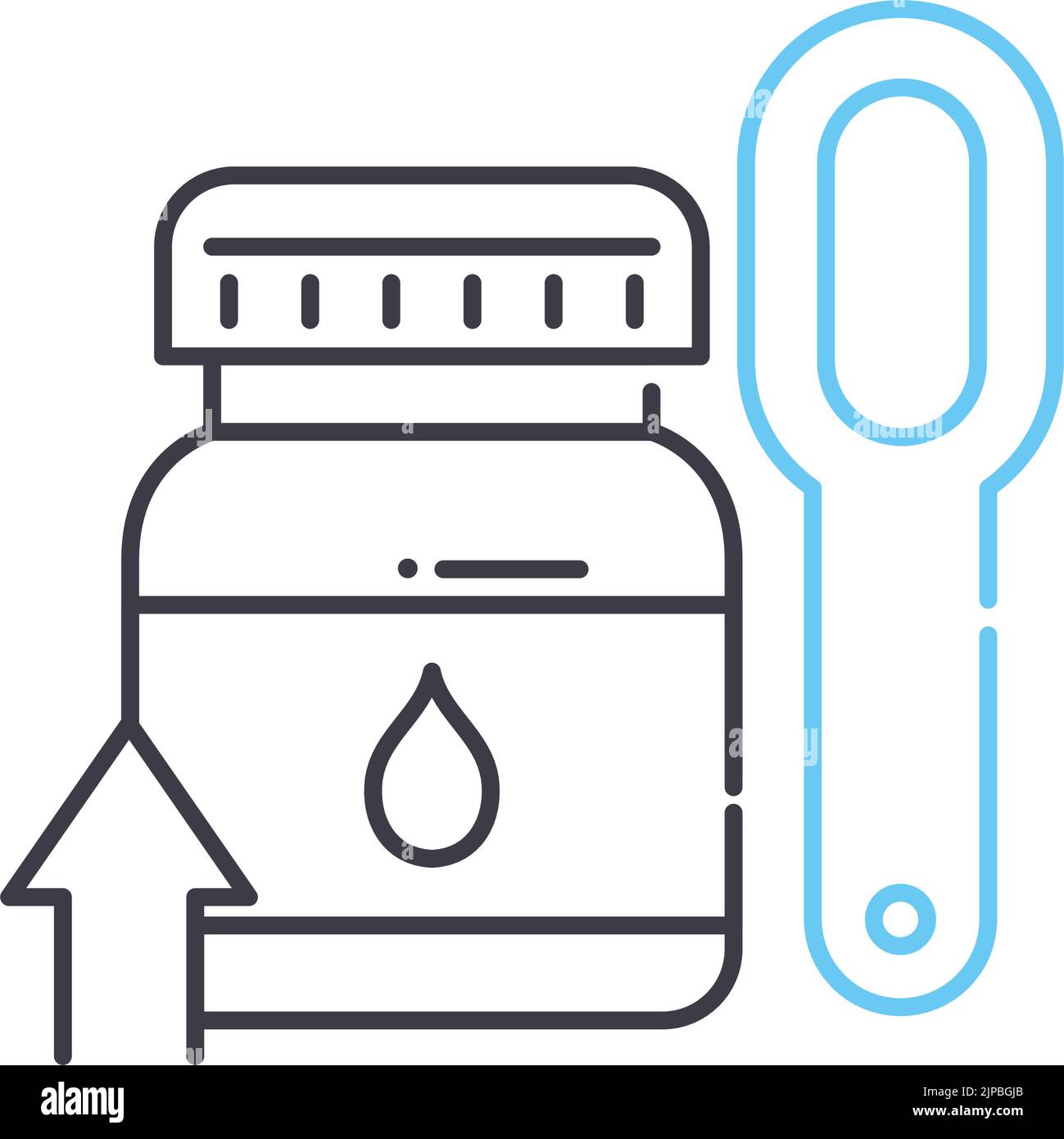 icona della linea dei materiali di consumo, simbolo del contorno, illustrazione vettoriale, segnale concettuale Illustrazione Vettoriale