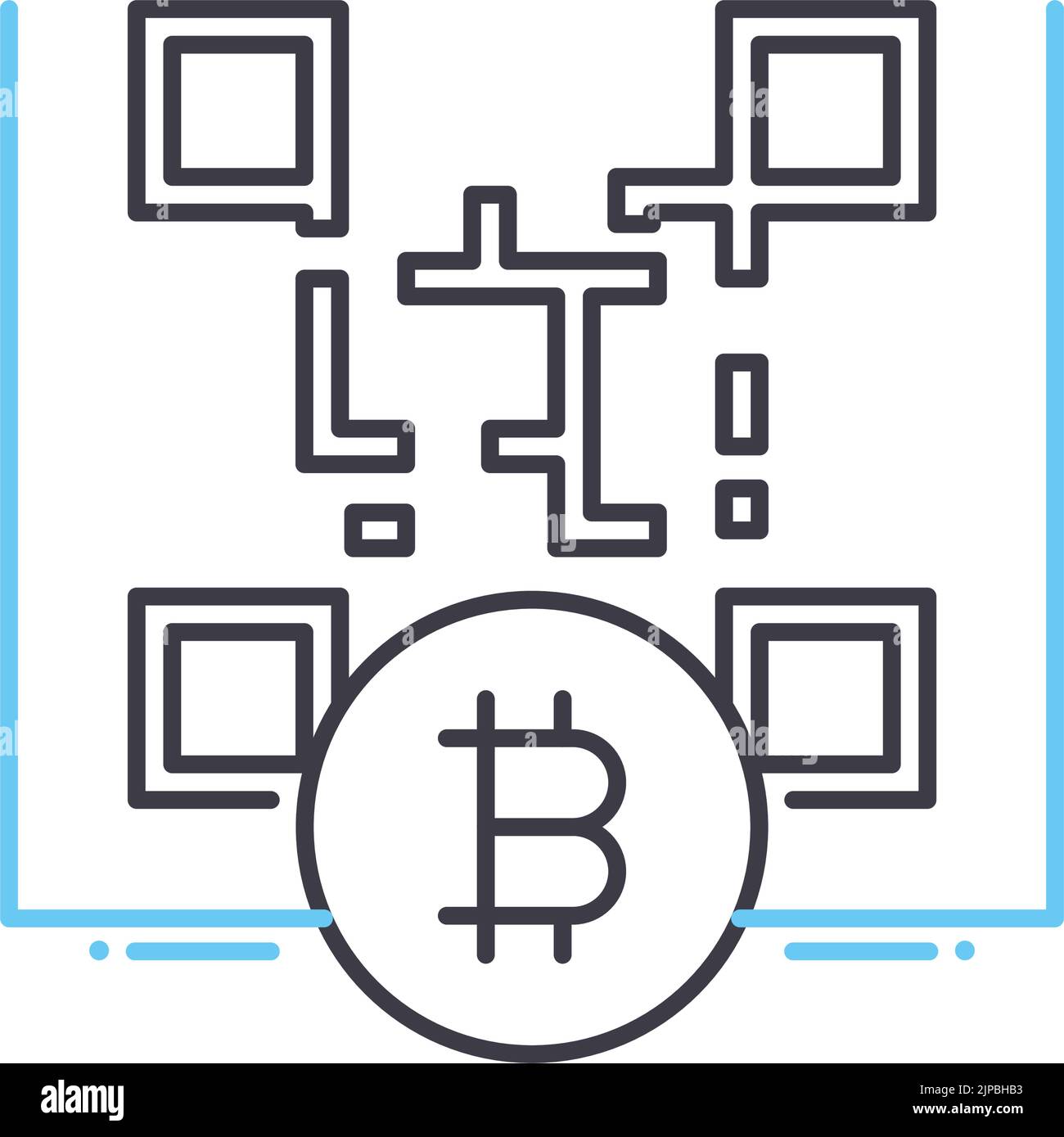 icona della riga di codice qr, simbolo di contorno, illustrazione vettoriale, simbolo concettuale Illustrazione Vettoriale