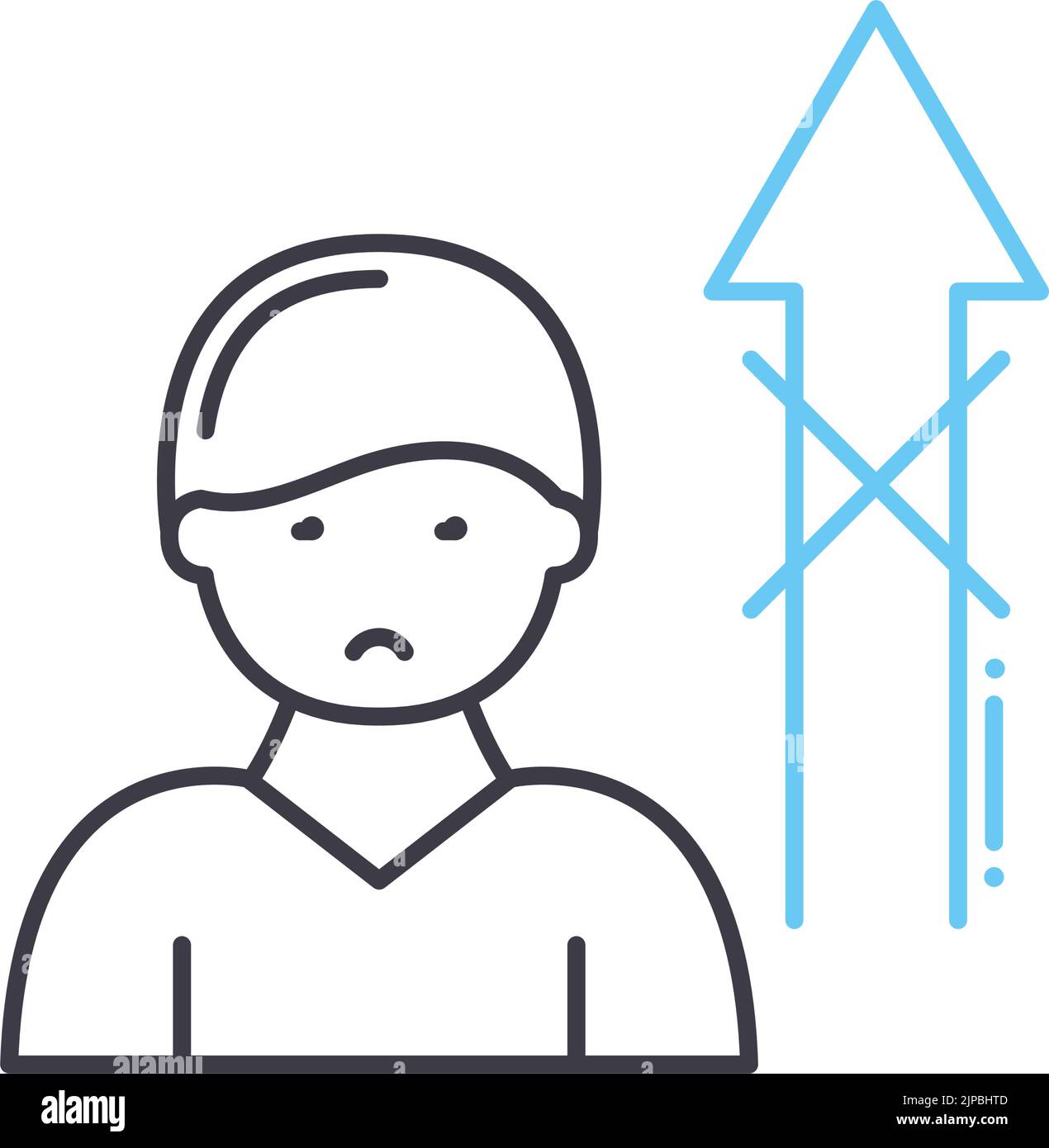 icona della linea di motivazione, simbolo del contorno, illustrazione vettoriale, segnale concettuale Illustrazione Vettoriale