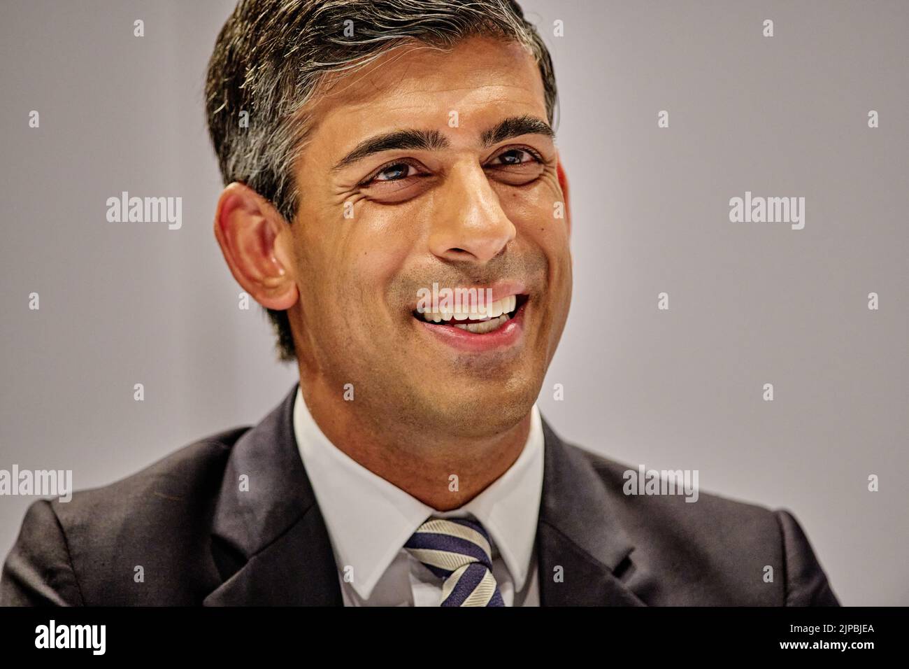 Perth Scotland, UK 16 agosto 2022. Rishi Sunak al Conservative Party dirigenza marchette nella Perth Concert Hall. Credit sst/alamy live news Foto Stock