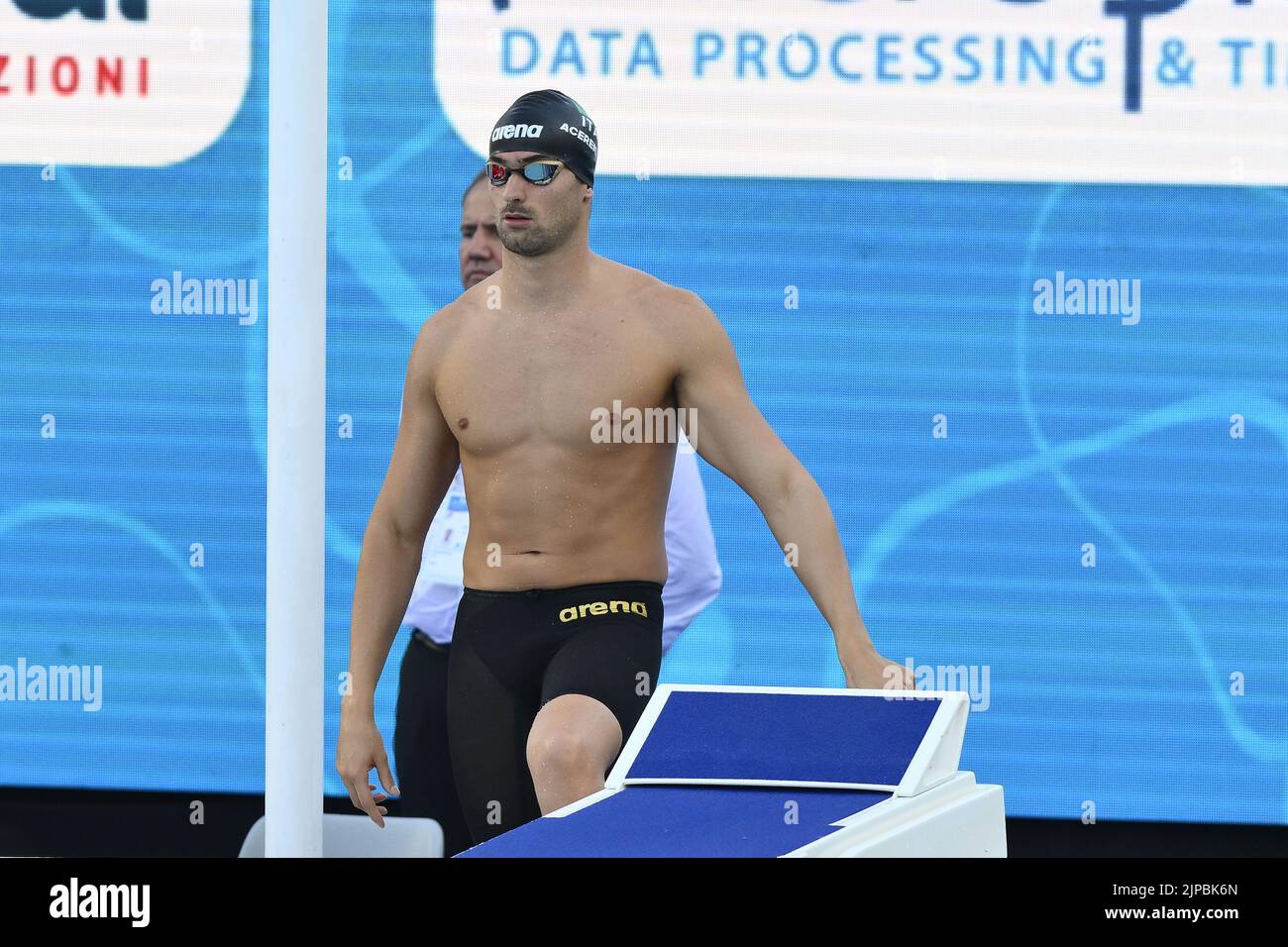 Roma, Italia. 16th agosto 2022, ACERENZA Domenico (ITA) durante le finali del LEN European Nuoto Championships il 16th agosto 2022 al Foro Italico di Roma. Foto Stock