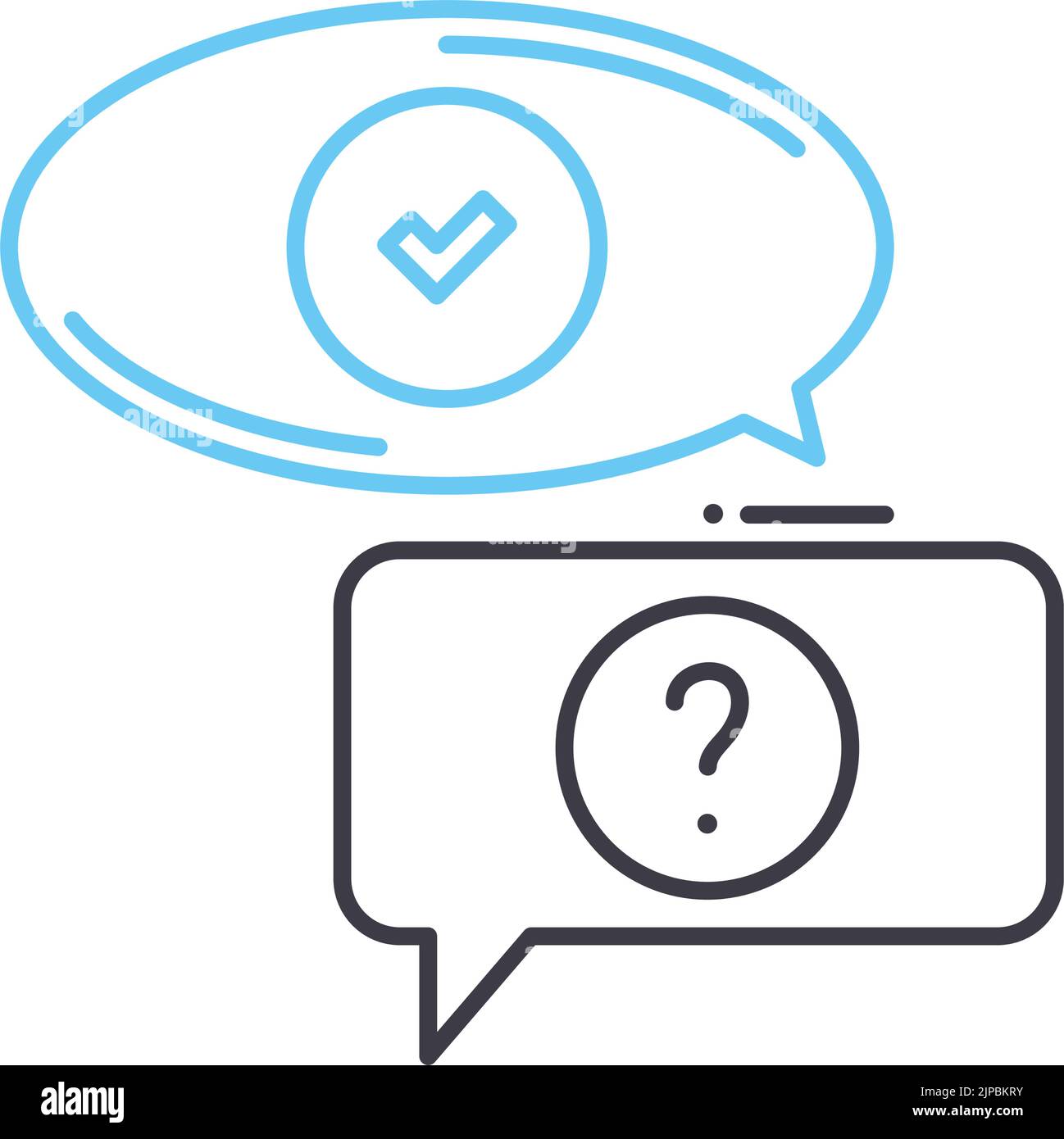 icona della linea di prova qa, simbolo di contorno, illustrazione vettoriale, simbolo concettuale Illustrazione Vettoriale