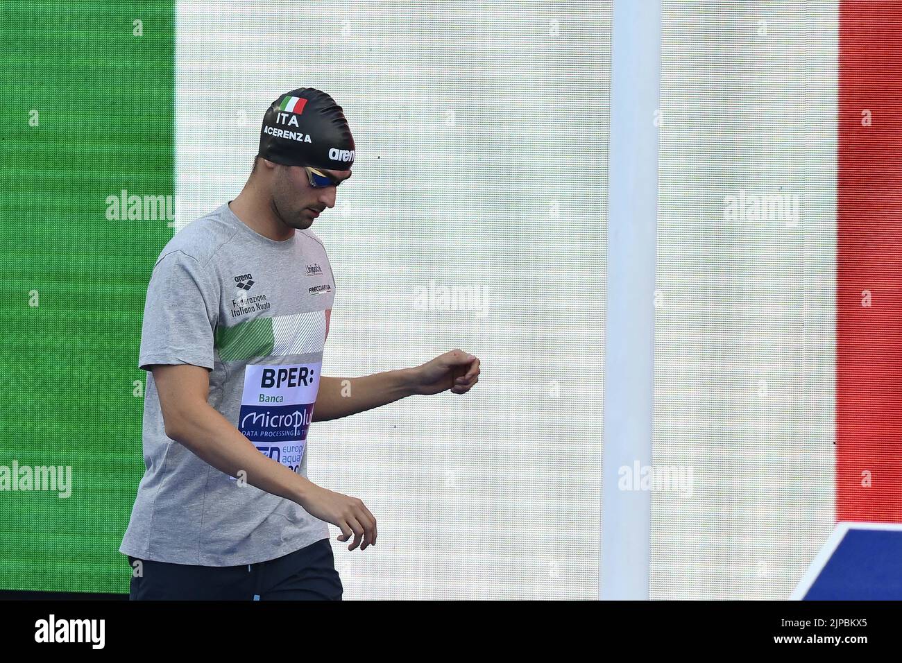 Roma, Italia. 16th ago, 2022. ACERENZA Domenico (ITA) durante le finali del campionato europeo di nuoto LEN, il 16th agosto 2022, al Foro Italico di Roma. Credit: Independent Photo Agency/Alamy Live News Foto Stock