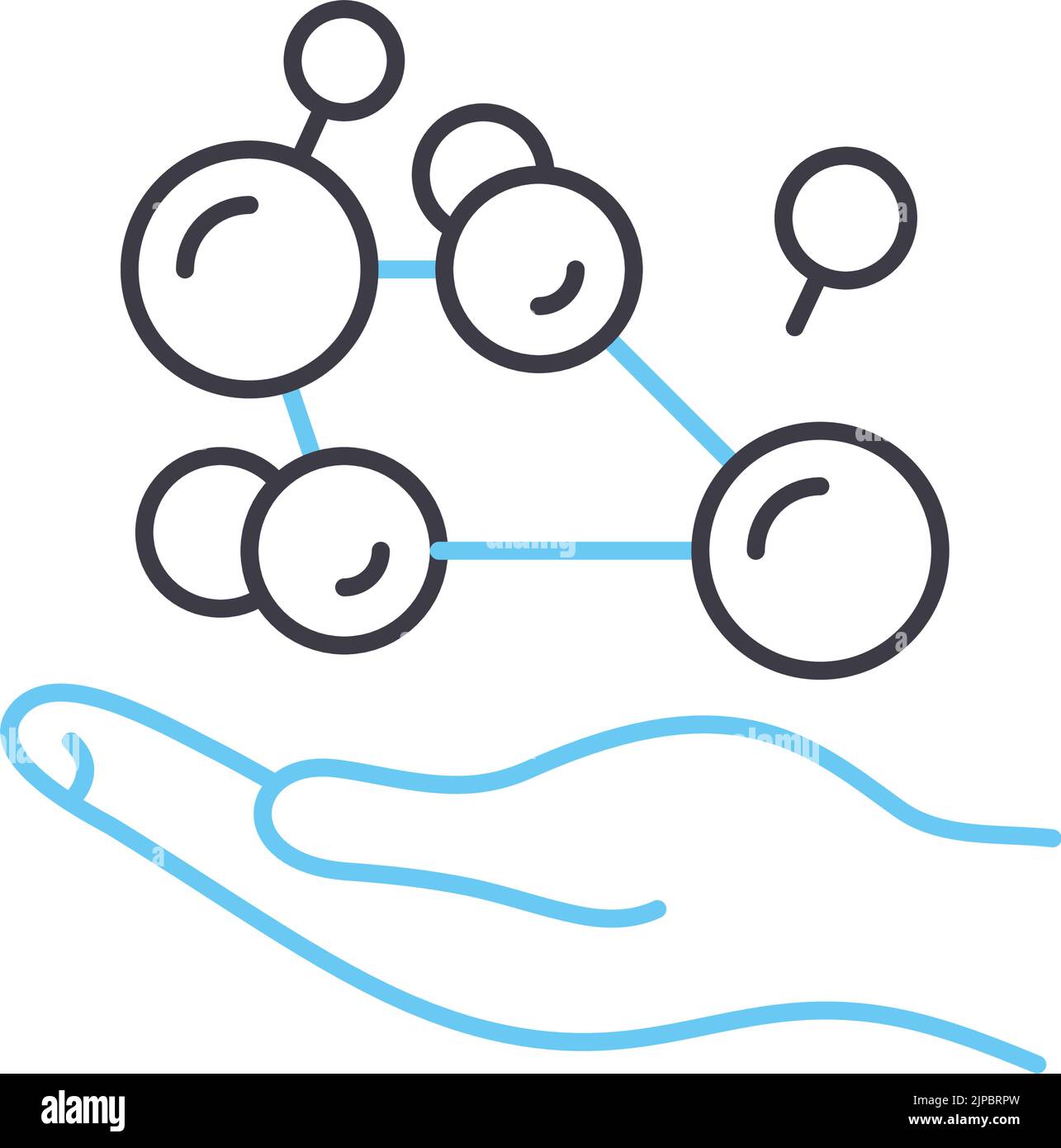 icona della linea di scienze molecolari, simbolo di contorno, illustrazione vettoriale, simbolo del concetto Illustrazione Vettoriale