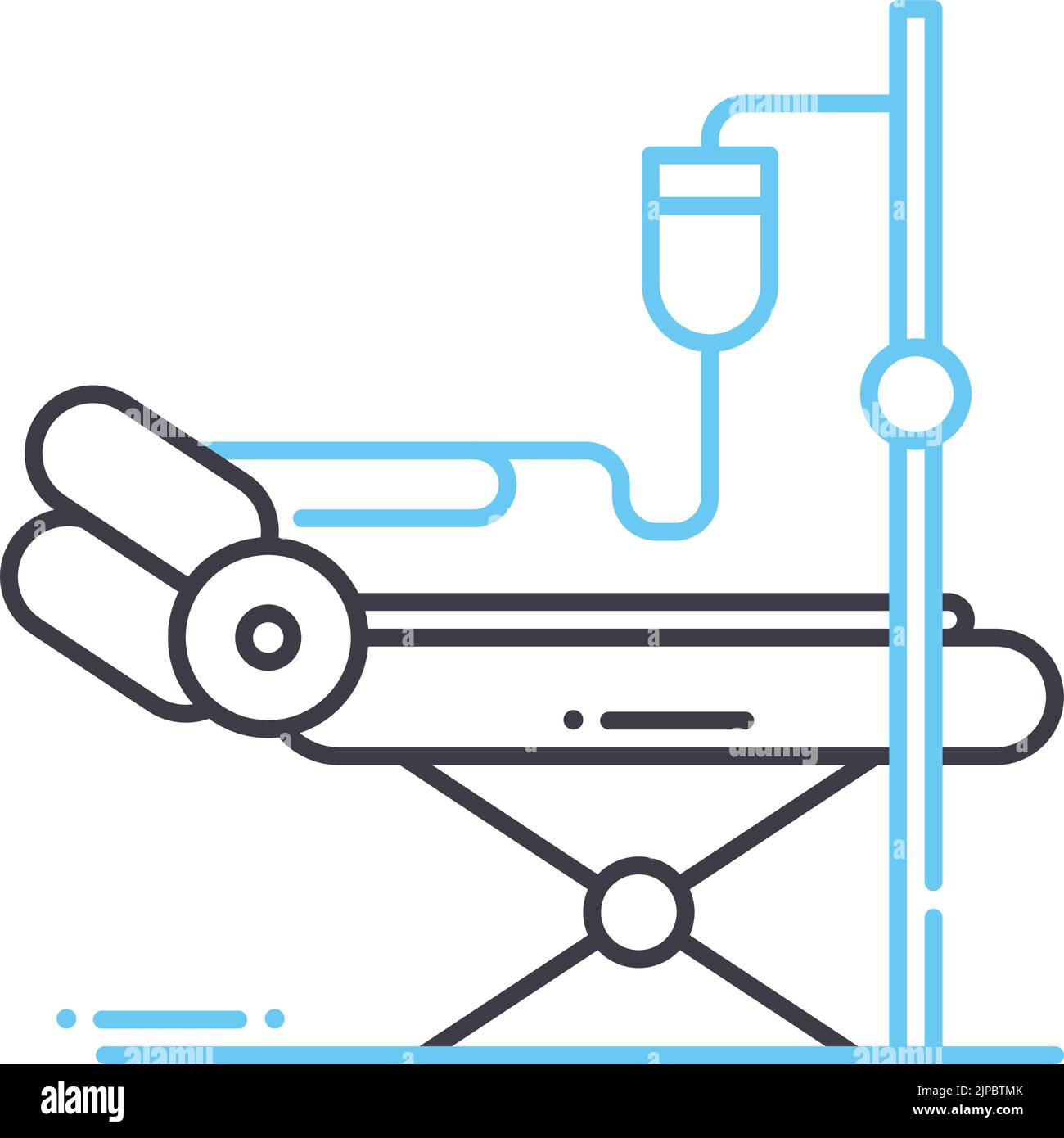 icona della linea ospedaliera, simbolo del contorno, illustrazione vettoriale, segnale concettuale Illustrazione Vettoriale