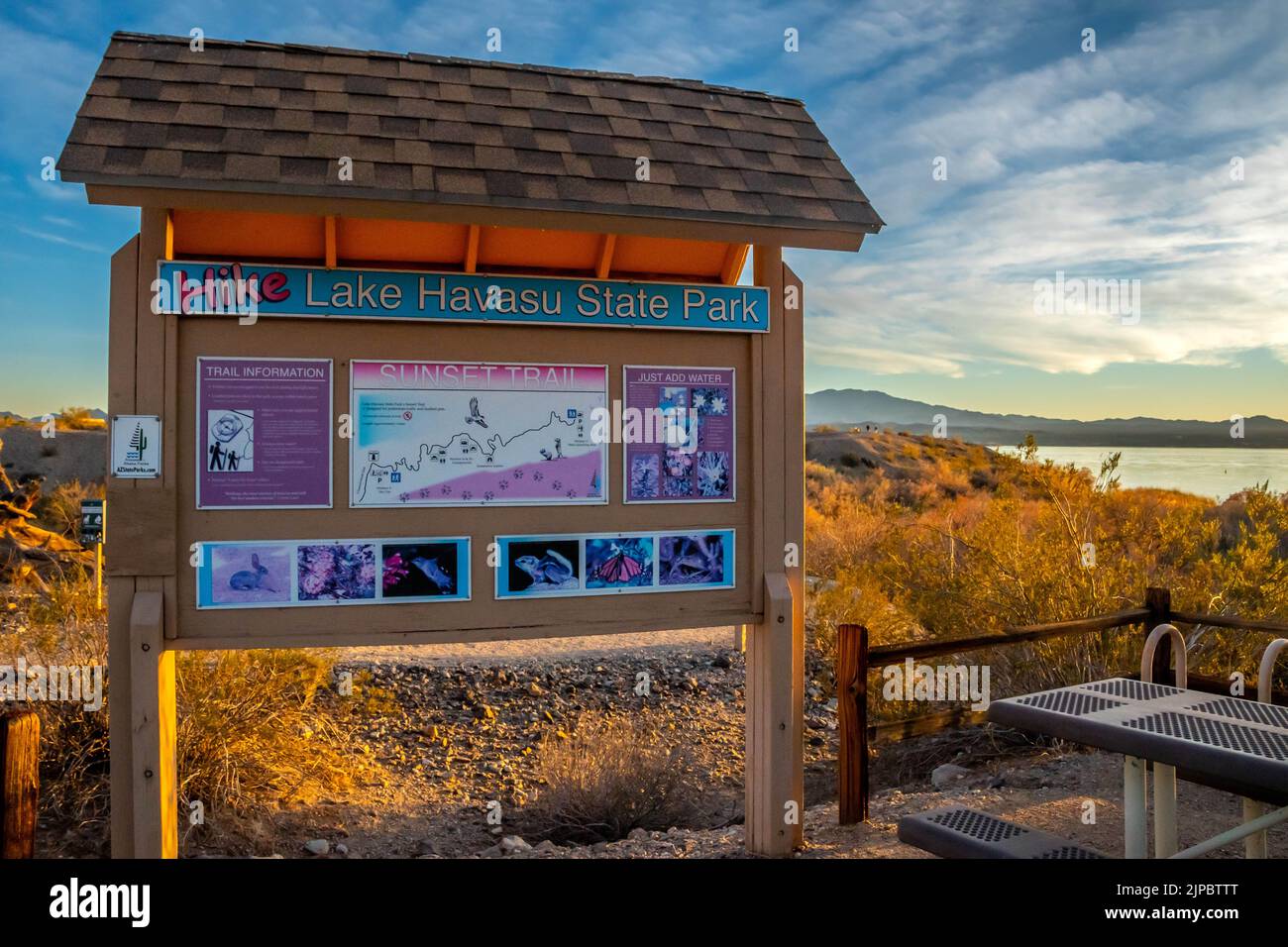 Lago Havasu SP, Arizona, USA - 3 gennaio 2022: Il Sunset Mountain Trail Foto Stock
