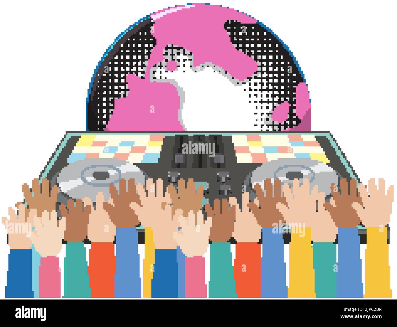 Icona del controller DJ musicale su sfondo bianco Illustrazione Vettoriale