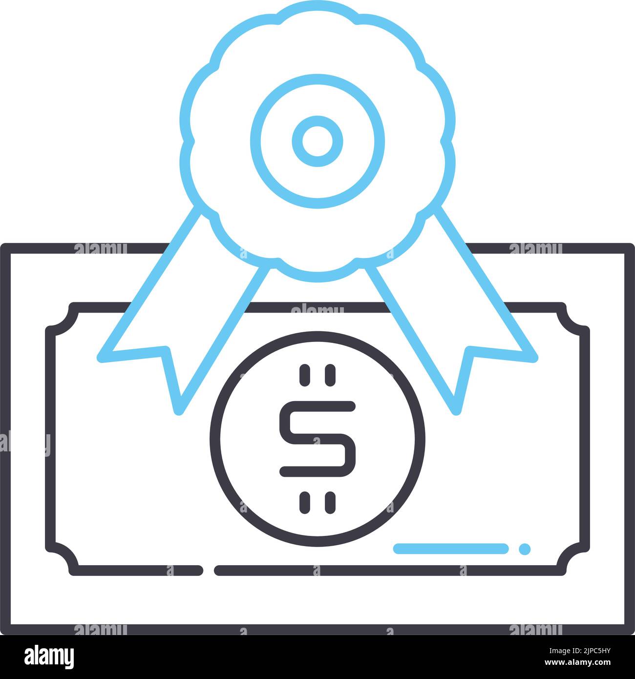 icona della linea di denaro proze, simbolo di contorno, illustrazione vettoriale, segnale concettuale Illustrazione Vettoriale